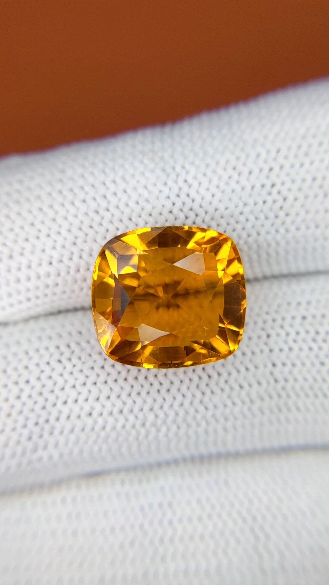 10.56 Ct. Yellowish Orange Citrine from Brazil Size Video