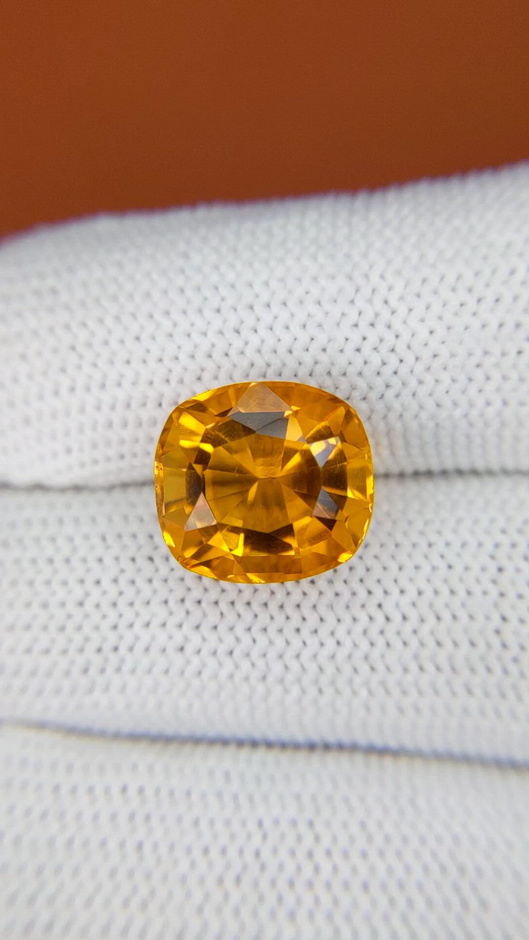 7.58 Ct. Orange Citrine from Brazil Size Video