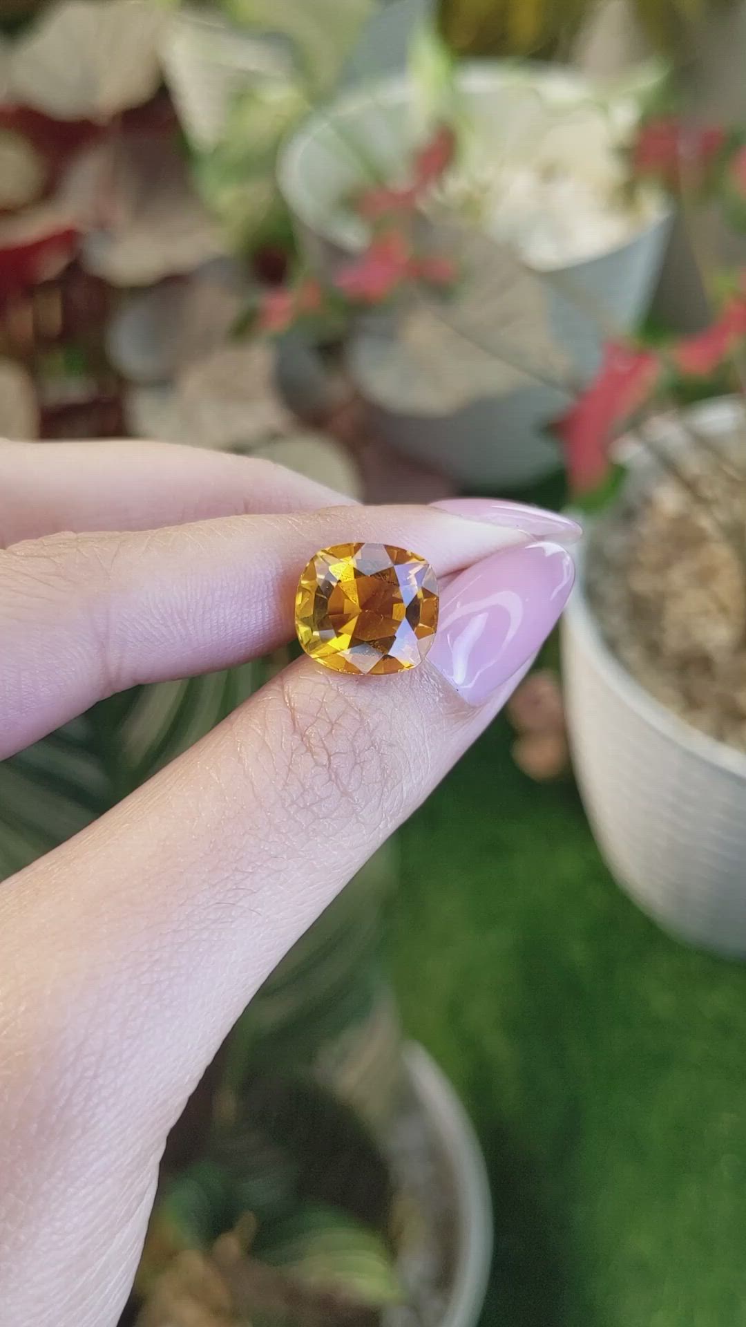 7.58 Ct. Orange Citrine from Brazil Size Video