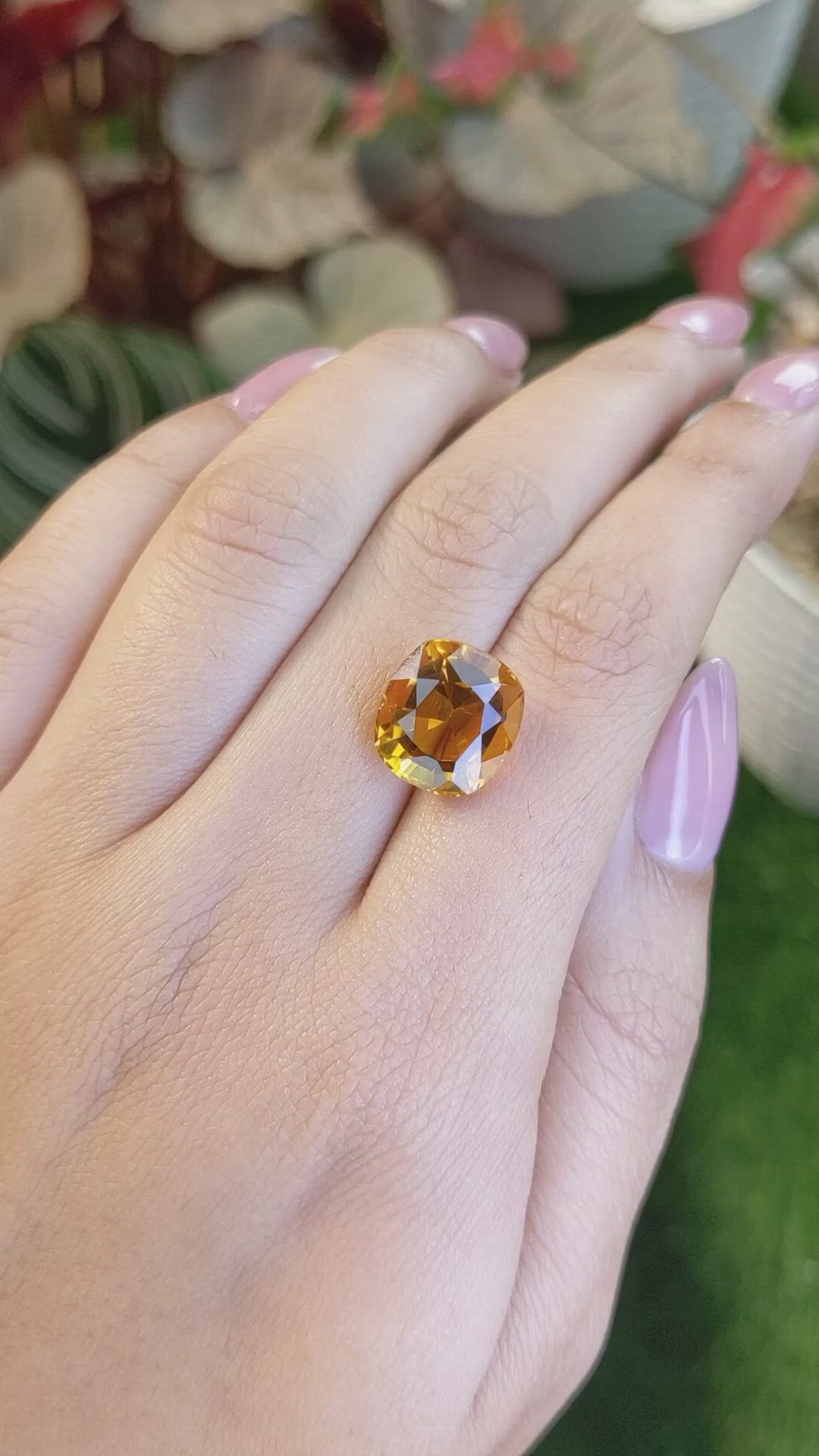 7.58 Ct. Orange Citrine from Brazil Size Video