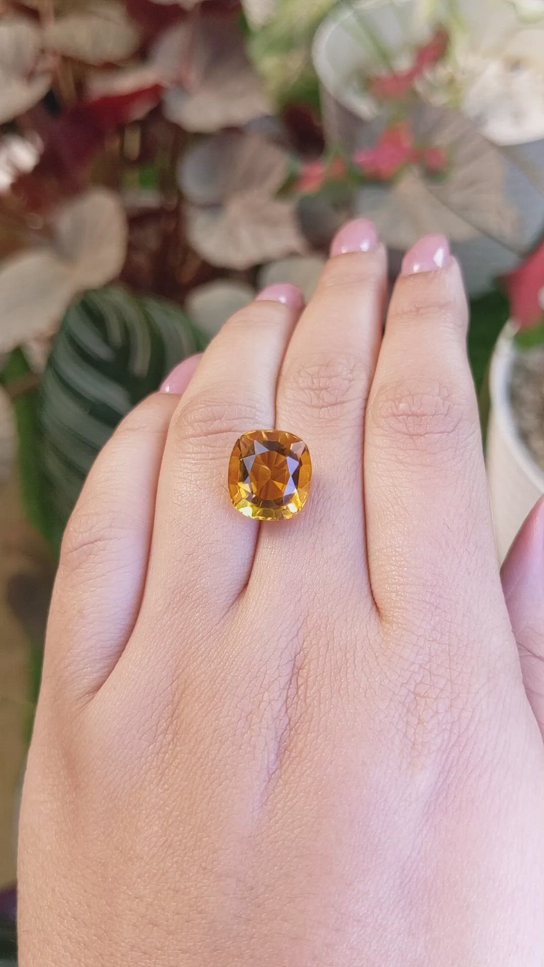 7.58 Ct. Orange Citrine from Brazil Size Video