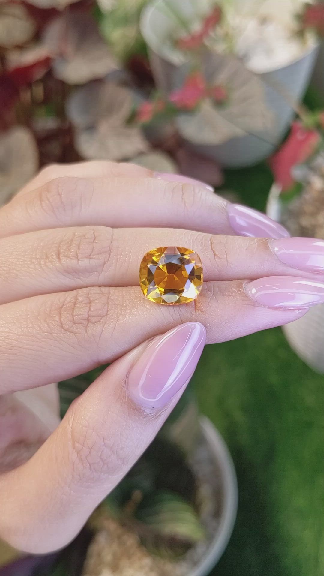 7.58 Ct. Orange Citrine from Brazil Size Video
