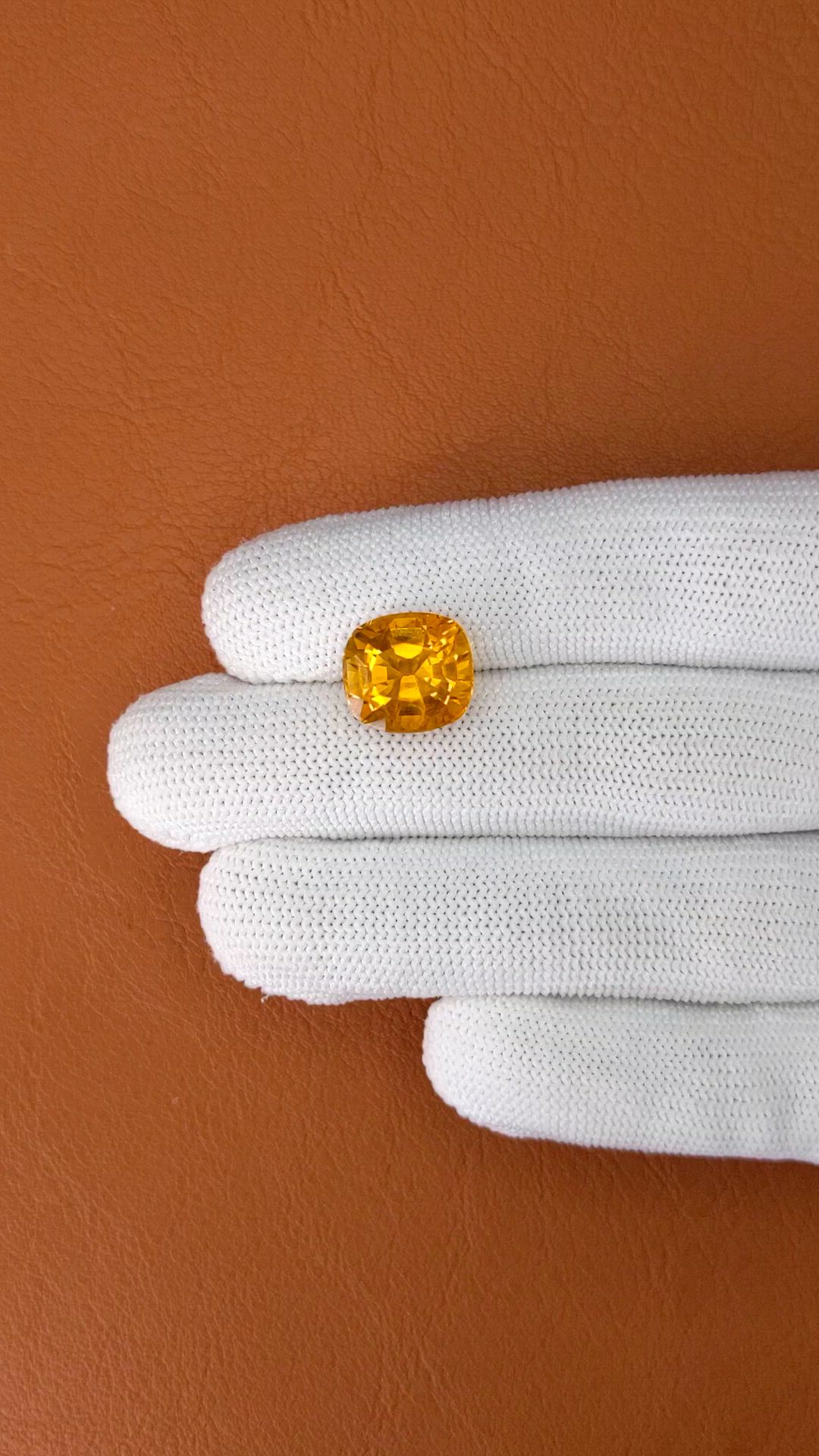 7.58 Ct. Orange Citrine from Brazil Size Video