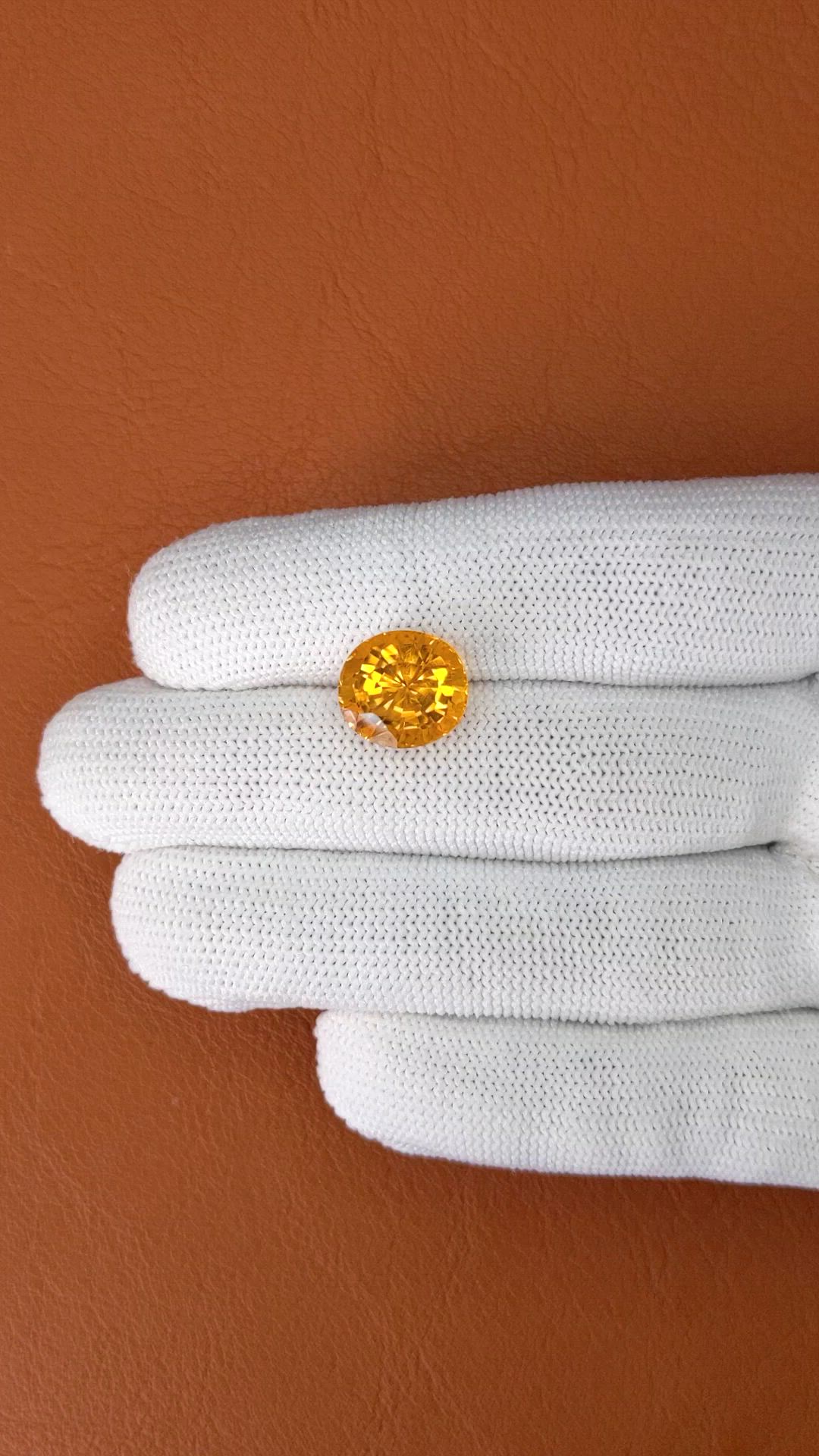 6.17 Ct. Yellowish Orange Citrine from Brazil Size Video
