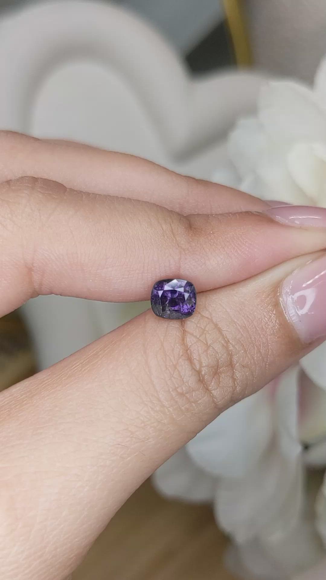 1.21 Ct. Purple Spinel from Ceylon (Sri Lanka) Size Video