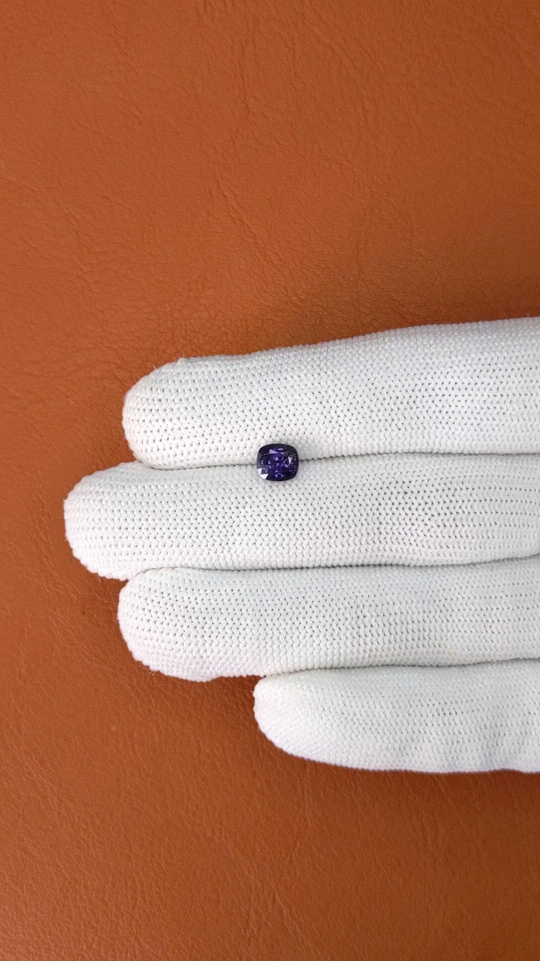 1.21 Ct. Purple Spinel from Ceylon (Sri Lanka) Size Video