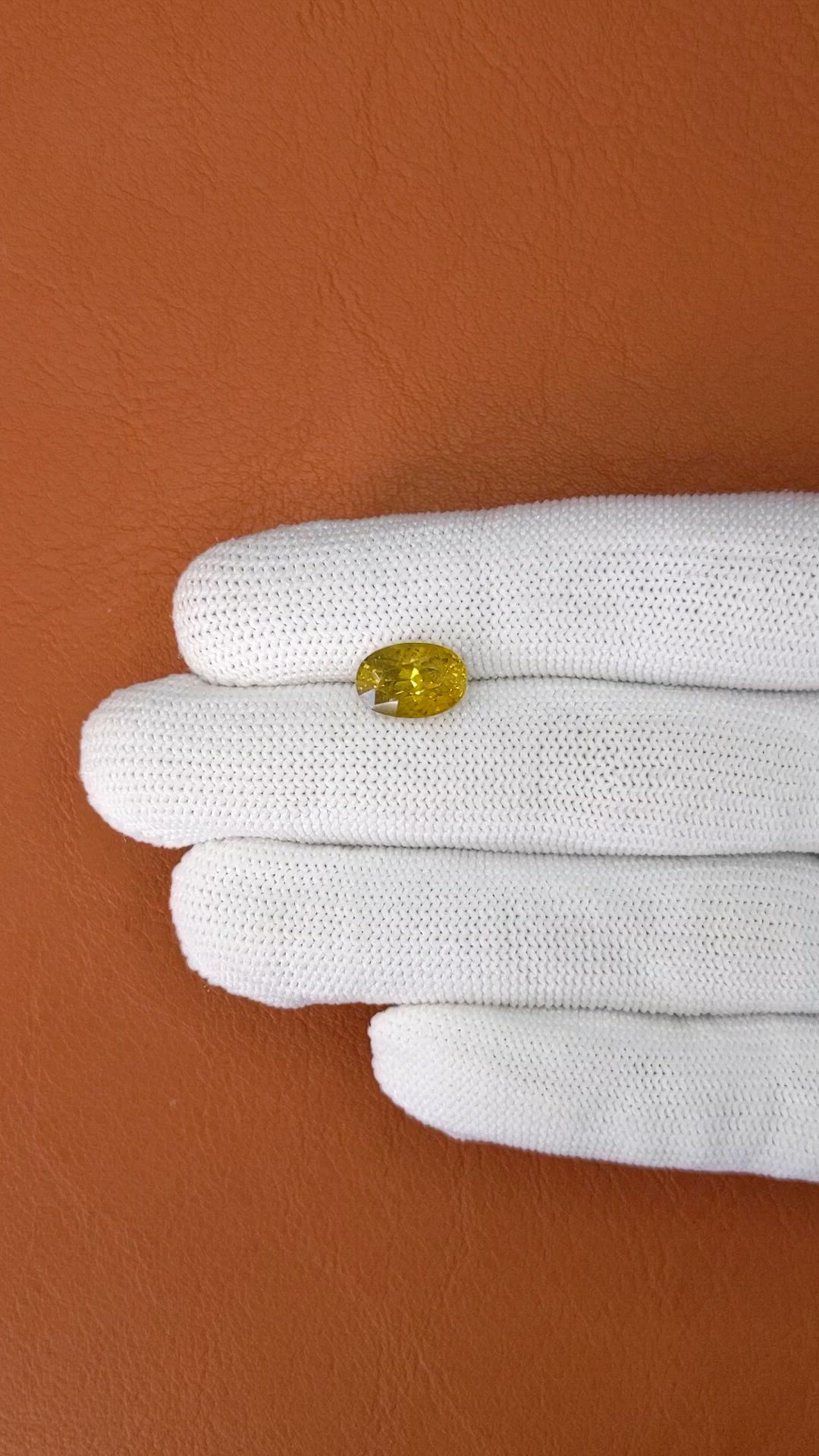 4.14 Ct. Brownish Yellow Chrysoberyl from Ceylon (Sri Lanka) Size Video