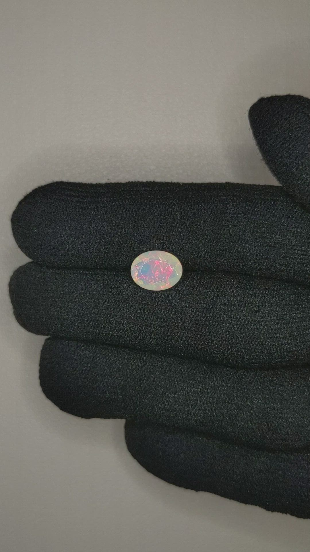 1.23 Ct. Multi Color White Opal from Ethiopia Size Video