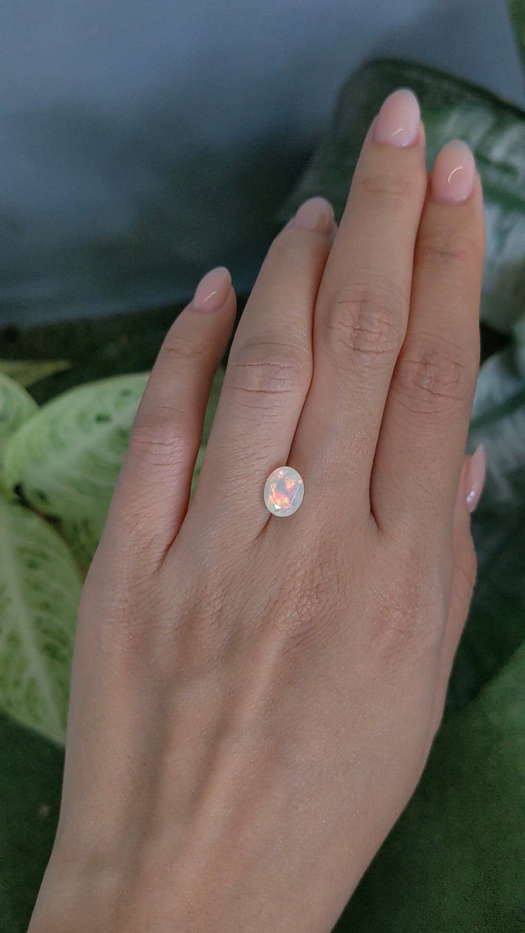 1.23 Ct. Multi Color White Opal from Ethiopia Size Video