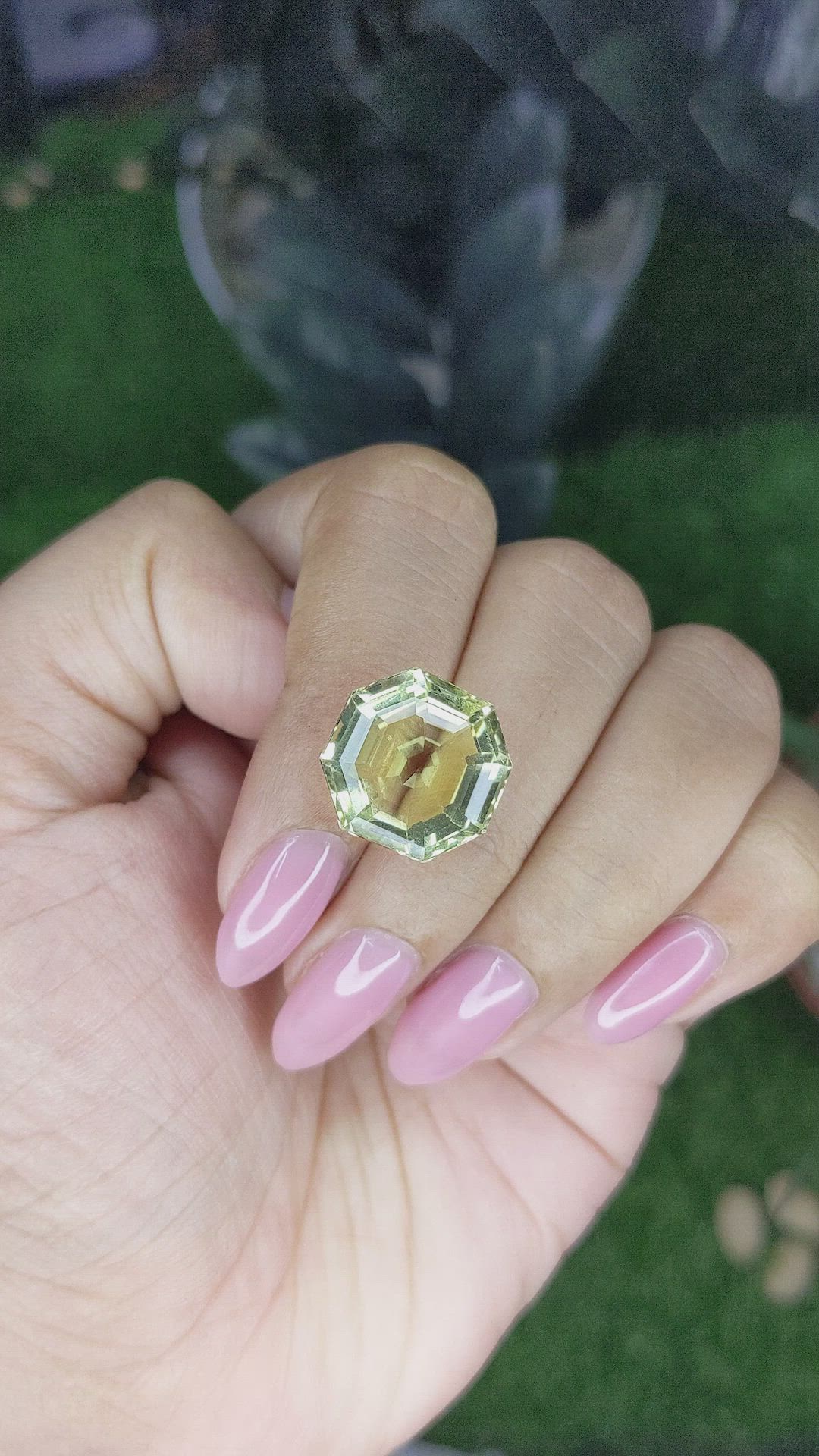 12.61 Ct. Greenish Yellow Citrine from Ceylon (Sri Lanka) Size Video
