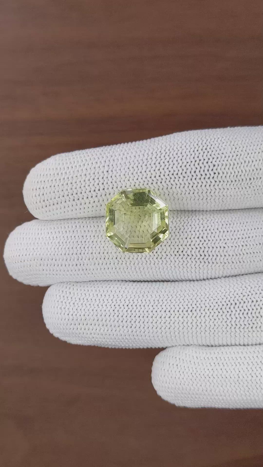 12.61 Ct. Greenish Yellow Citrine from Ceylon (Sri Lanka) Size Video