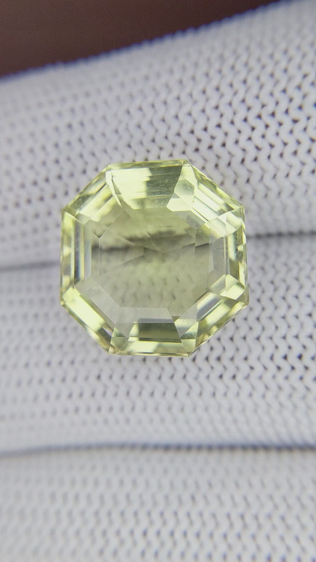12.61 Ct. Greenish Yellow Citrine from Ceylon (Sri Lanka) Size Video