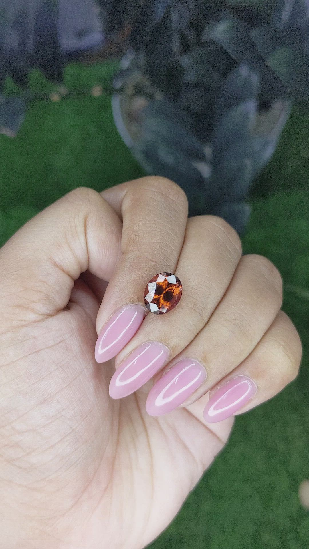 3.73 Ct. Reddish Orange Hessonite Garnet Size Video