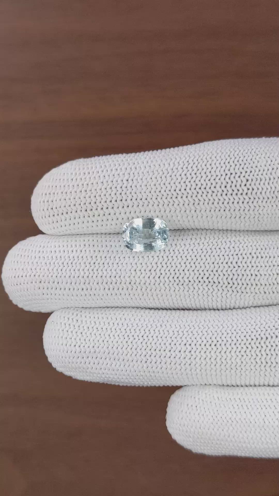1.93 Ct. Blue Aquamarine from Ceylon (Sri Lanka) Size Video