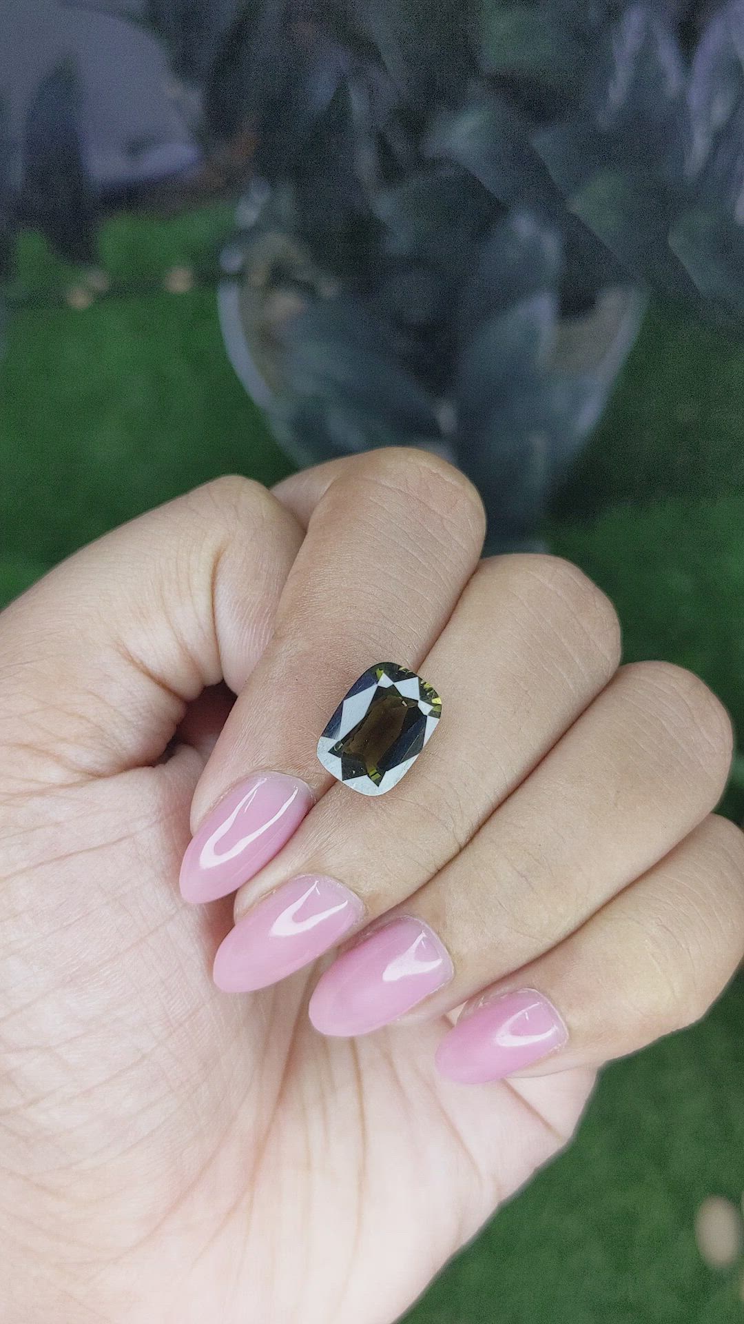 4.36 Ct. Brownish Green Tourmaline from Ceylon (Sri Lanka) Size Video