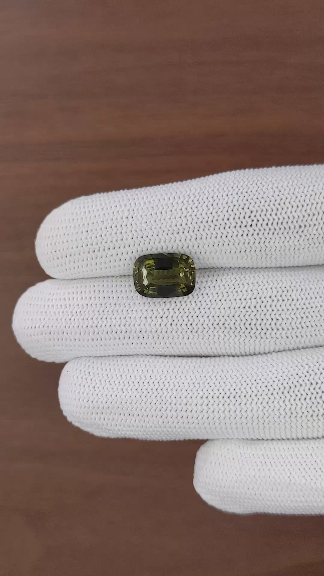 4.36 Ct. Brownish Green Tourmaline from Ceylon (Sri Lanka) Size Video