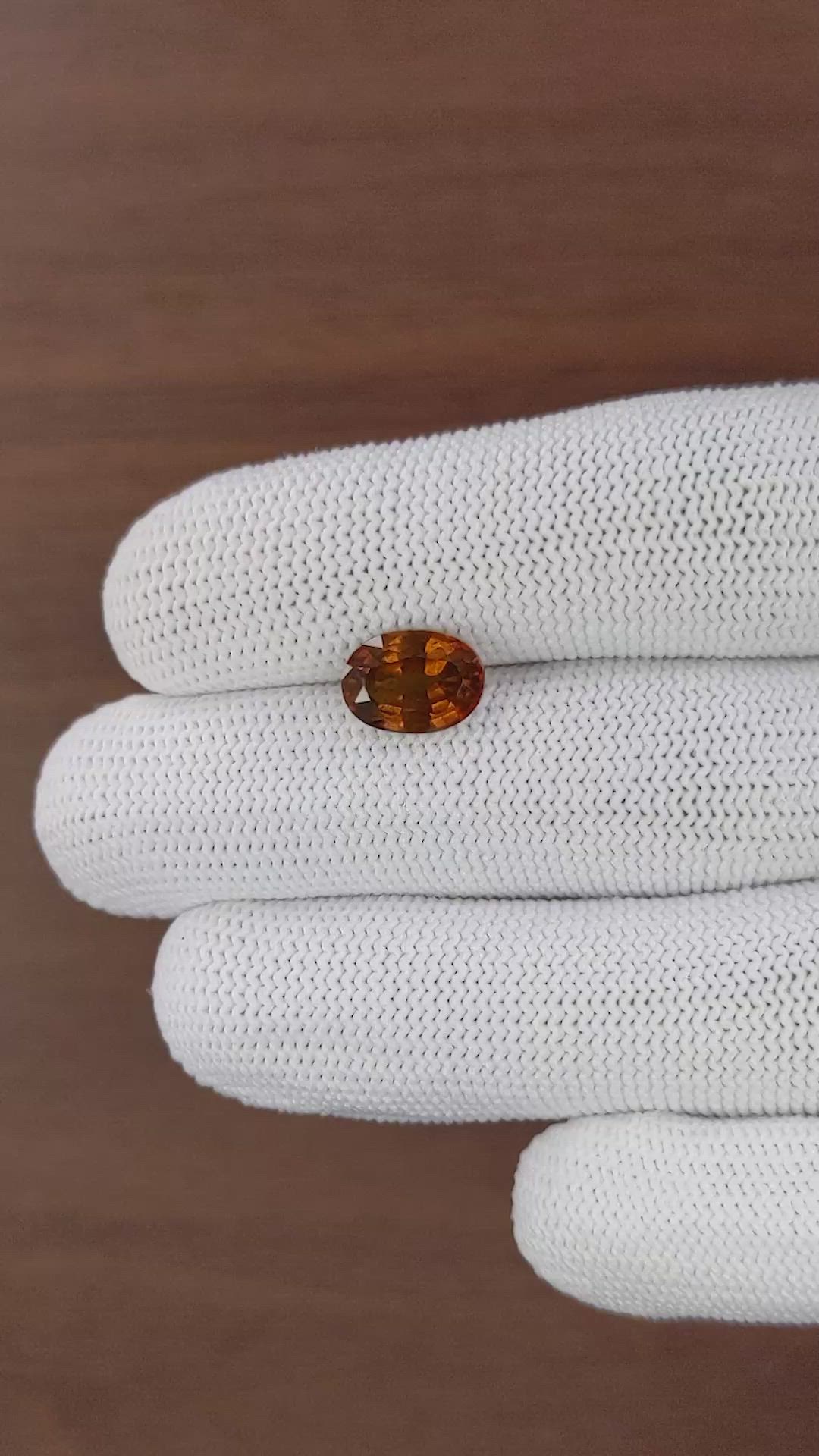 3.21 Ct. Orange Hessonite Garnet Size Video