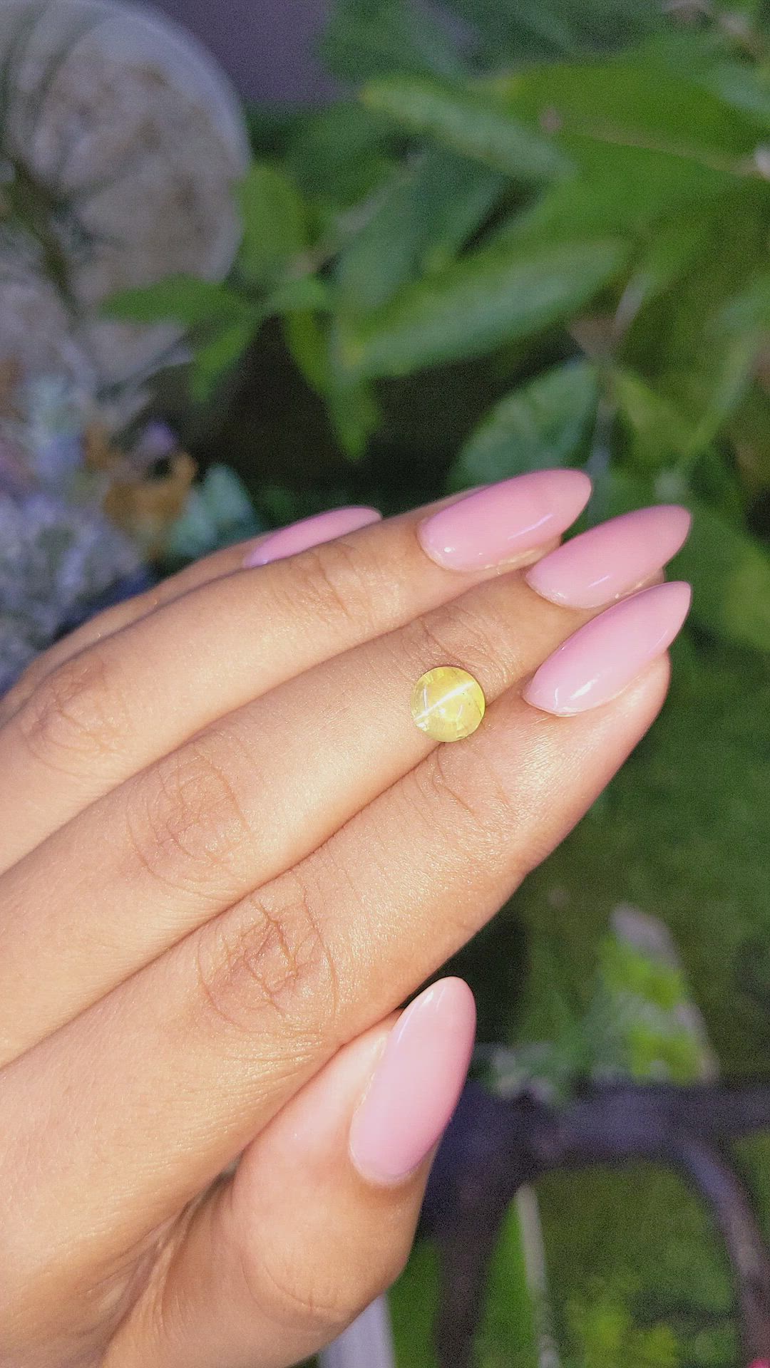 1.94 Ct. Yellow Cabochon Chrysoberyl from Ceylon (Sri Lanka) Size Video