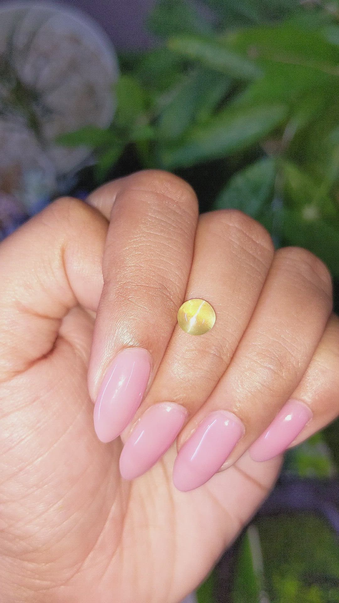 1.94 Ct. Yellow Cabochon Chrysoberyl from Ceylon (Sri Lanka) Size Video