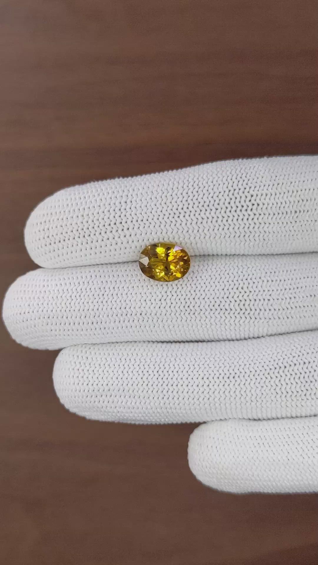 2.69 Ct. Brownish Orange Tourmaline from Ceylon (Sri Lanka) Size Video