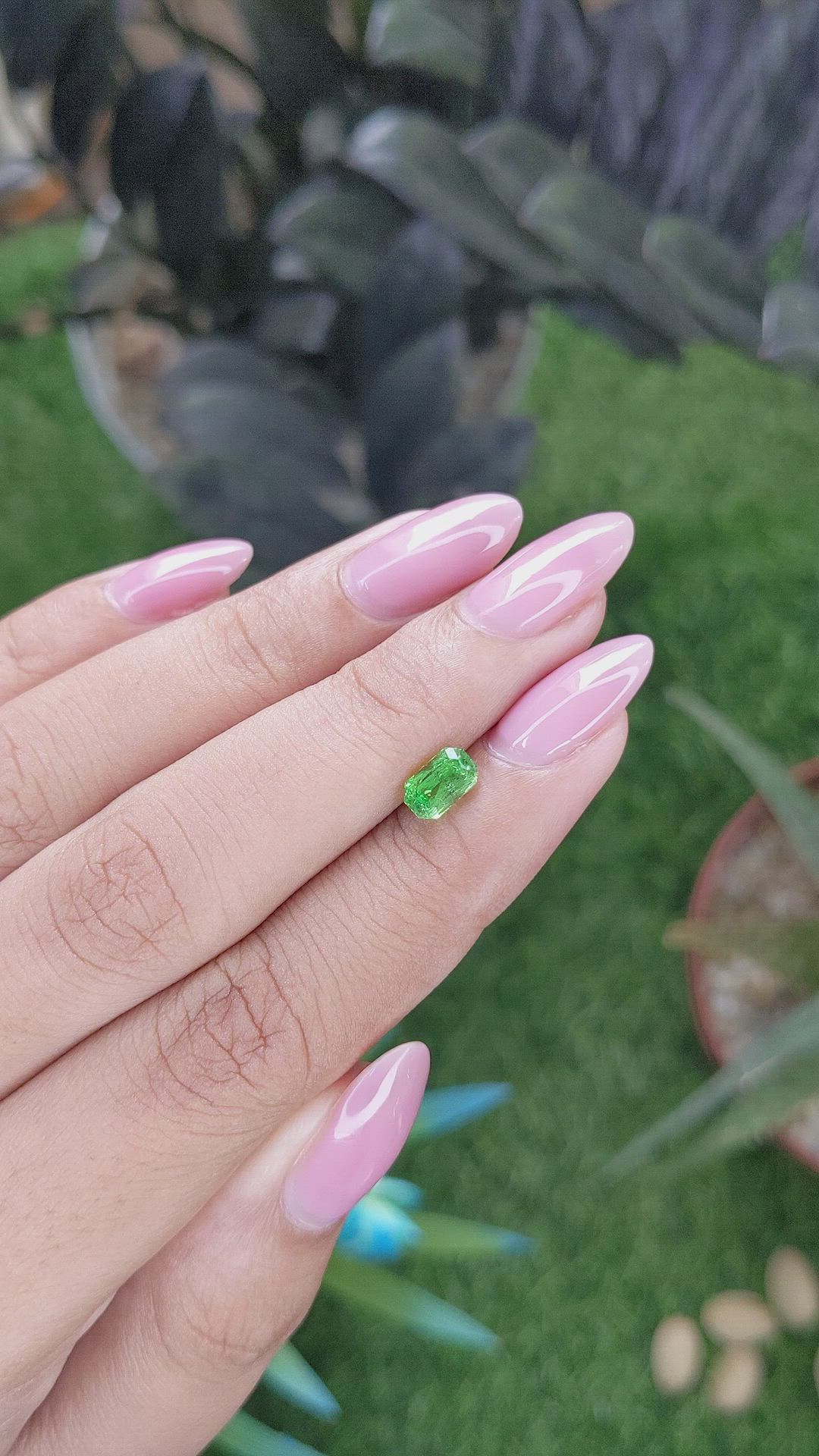 0.95 Ct. Tsavorite Garnet from Tanzania Size Video