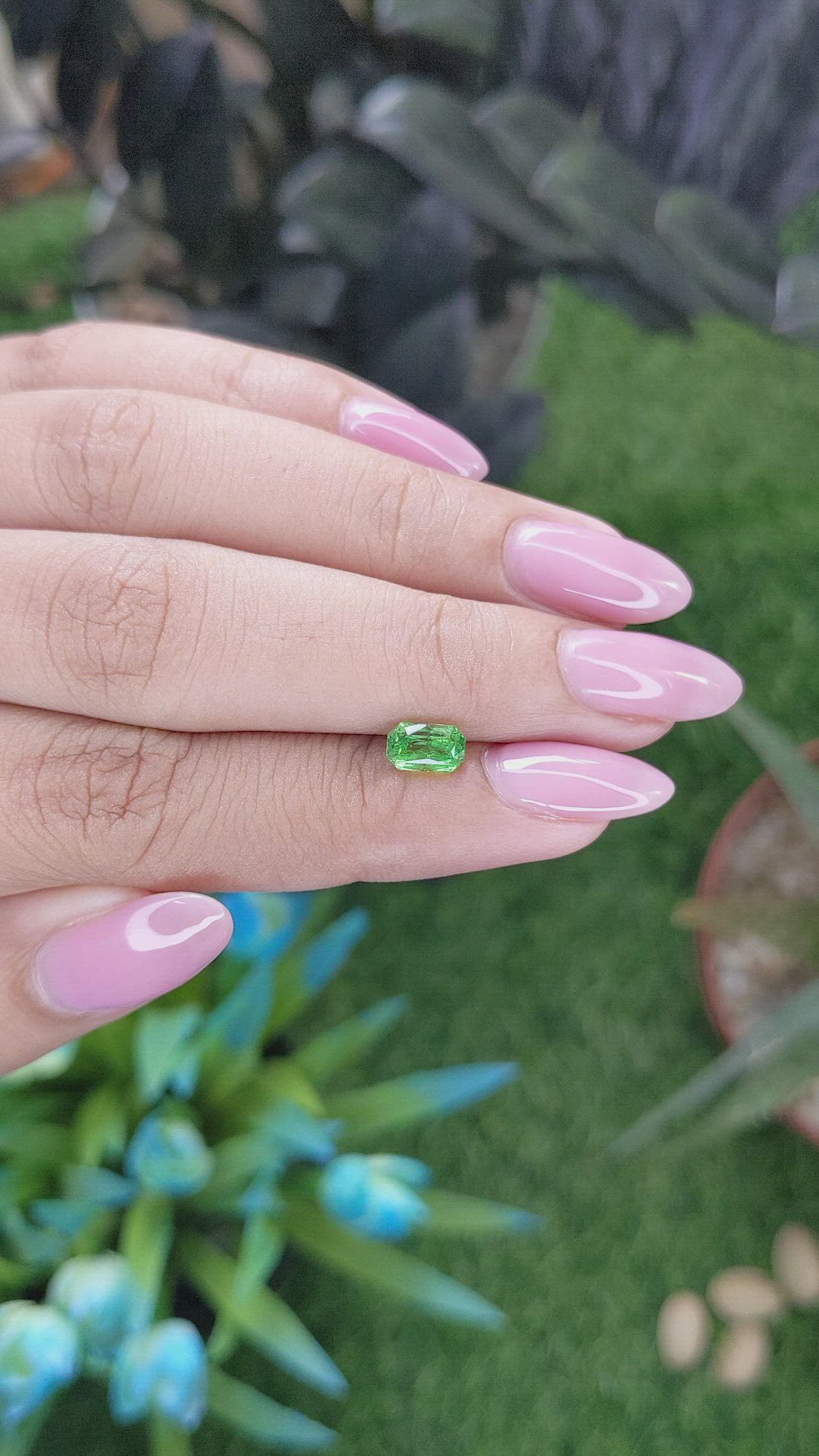 0.95 Ct. Tsavorite Garnet from Tanzania Size Video