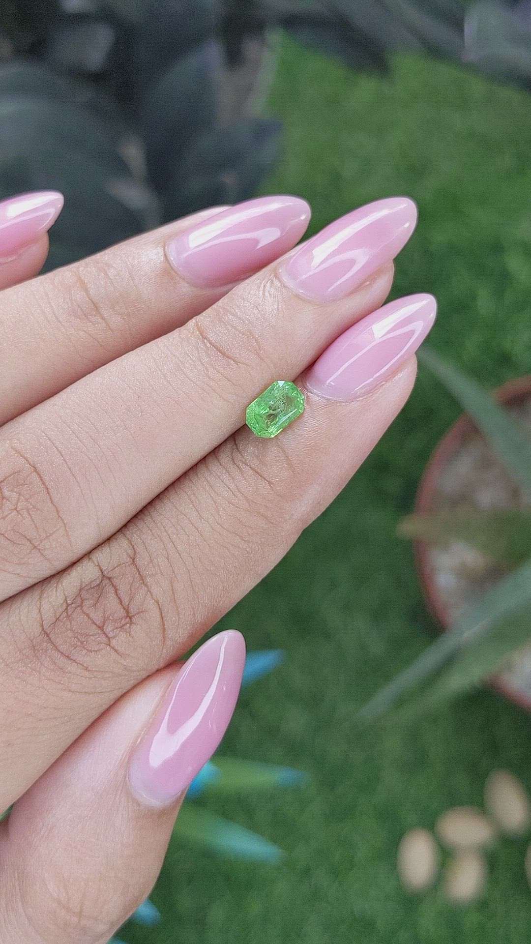 0.77 Ct. Tsavorite Garnet from Tanzania Size Video
