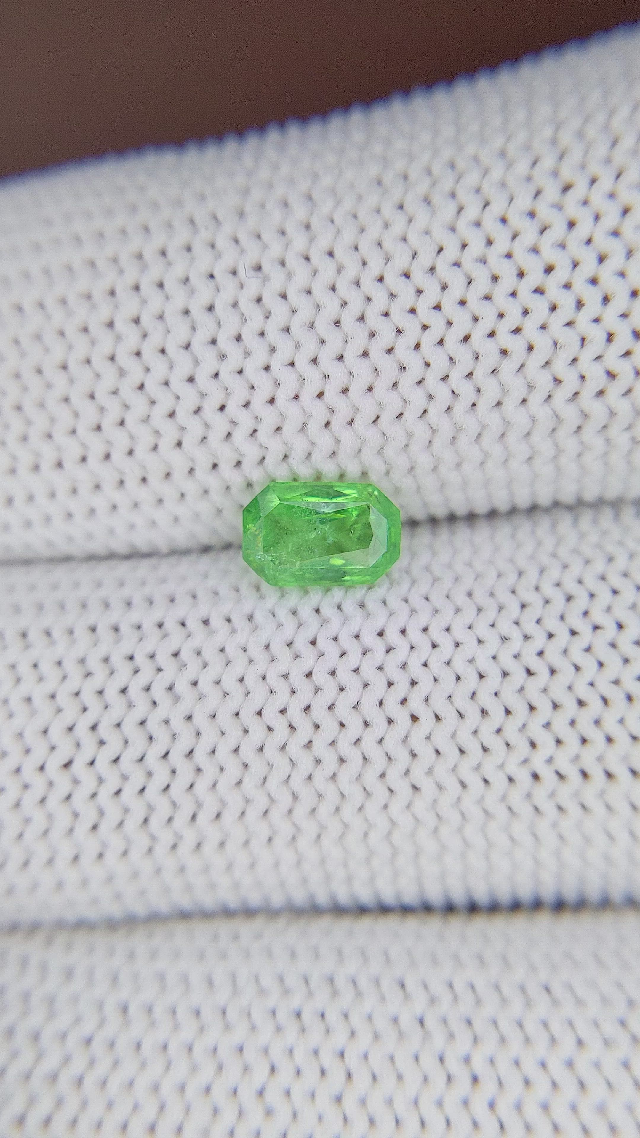 0.77 Ct. Tsavorite Garnet from Tanzania Size Video
