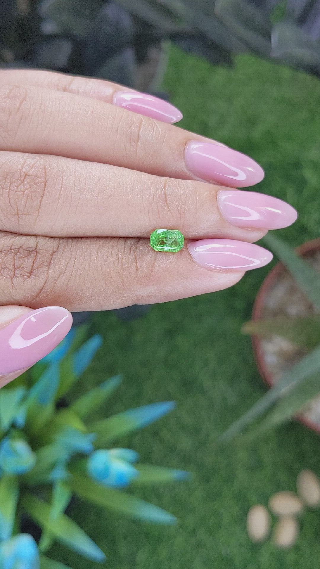 0.77 Ct. Tsavorite Garnet from Tanzania Size Video