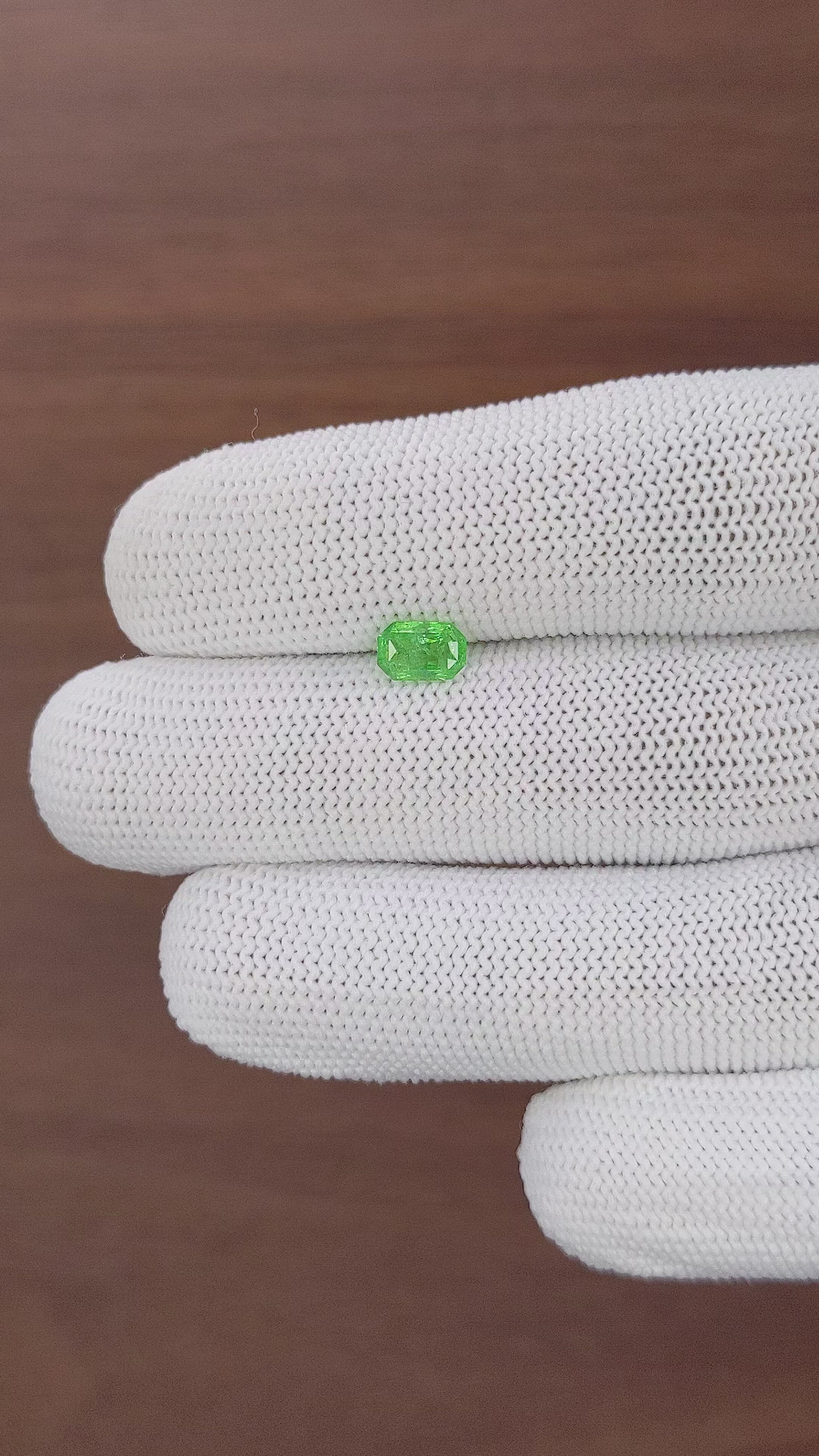 0.77 Ct. Tsavorite Garnet from Tanzania Size Video