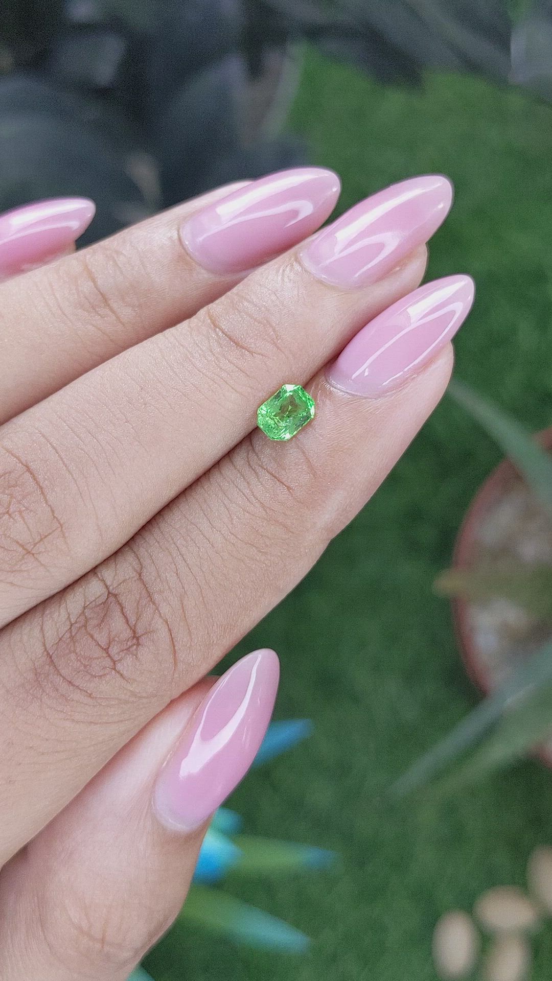 0.59 Ct. Tsavorite Garnet from Tanzania Size Video