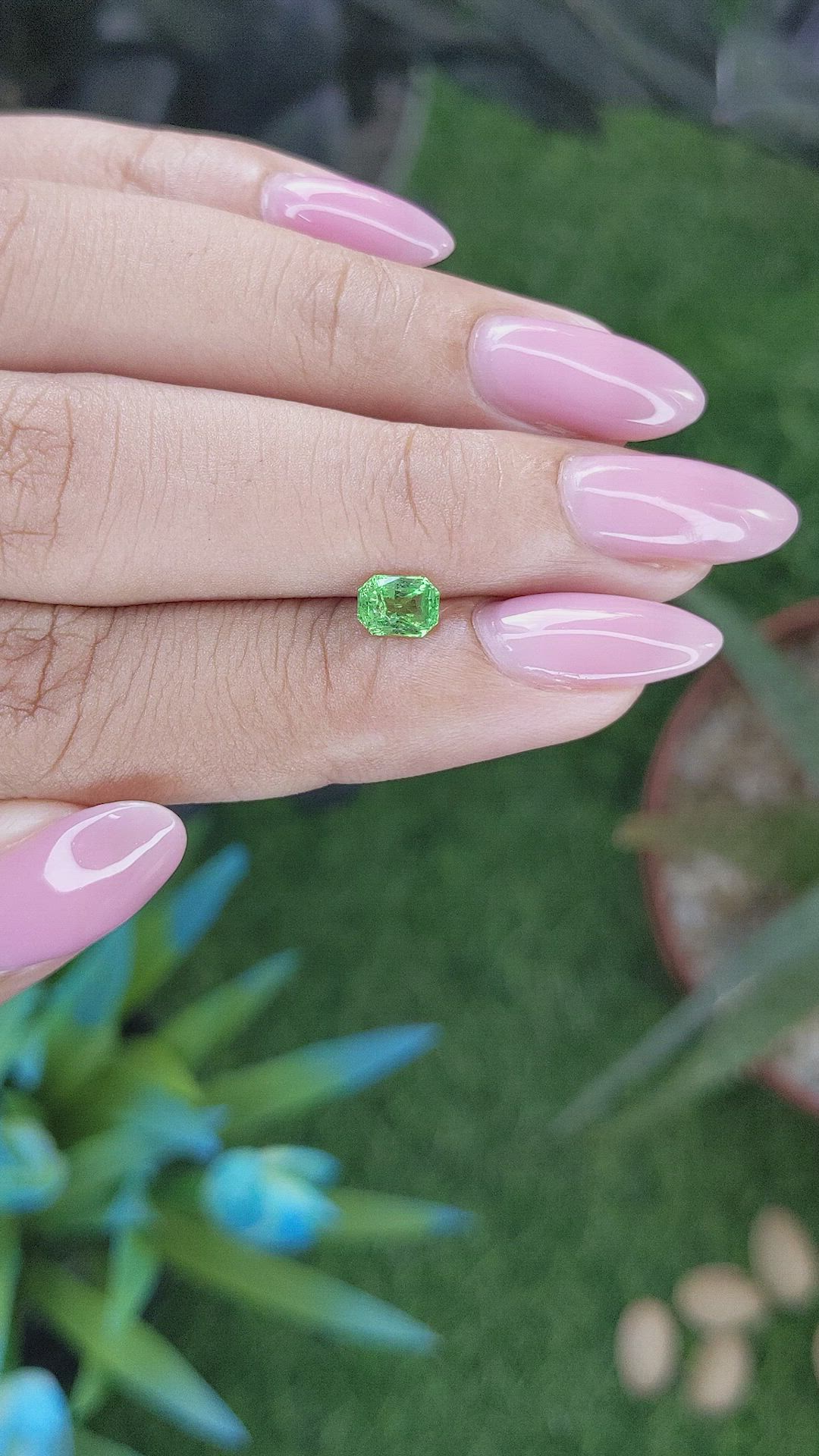 0.59 Ct. Tsavorite Garnet from Tanzania Size Video