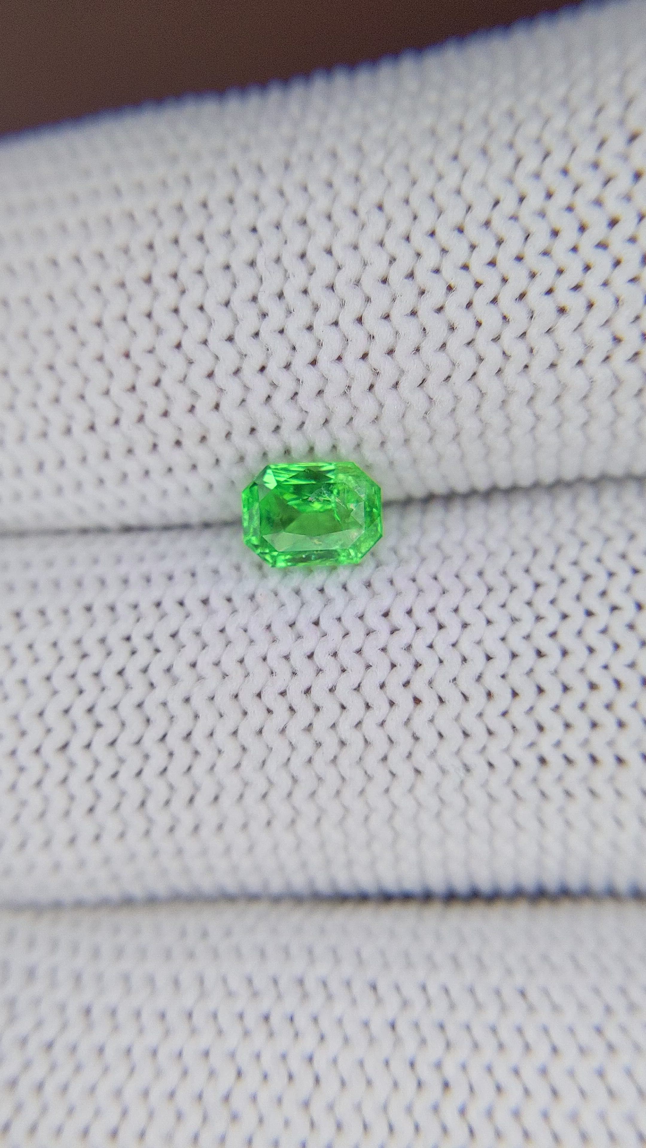 0.59 Ct. Tsavorite Garnet from Tanzania Size Video