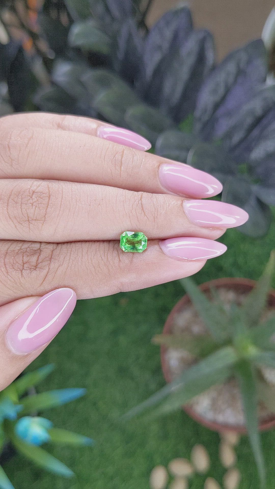 0.91 Ct. Tsavorite Garnet from Tanzania Size Video