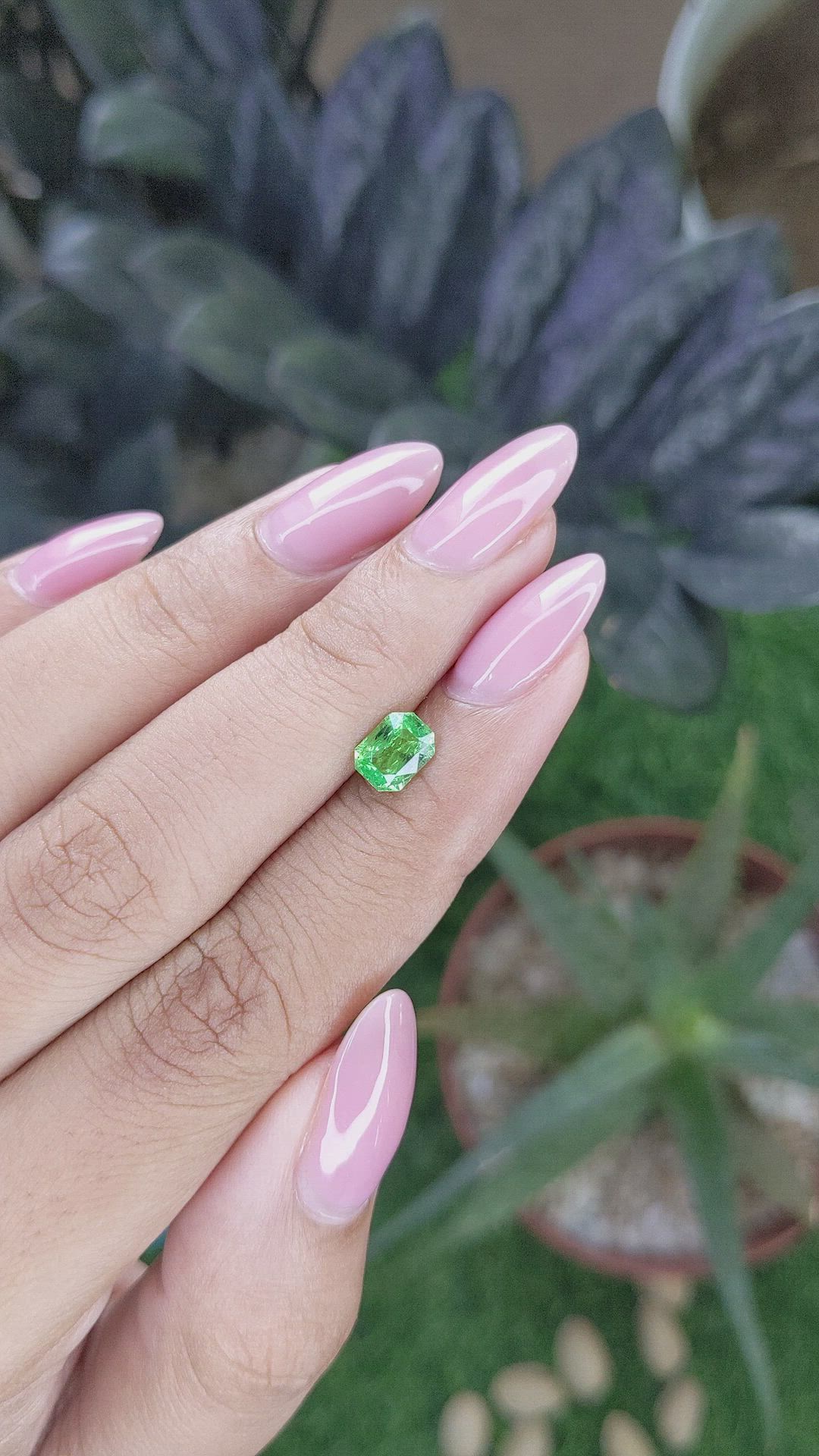 0.91 Ct. Tsavorite Garnet from Tanzania Size Video