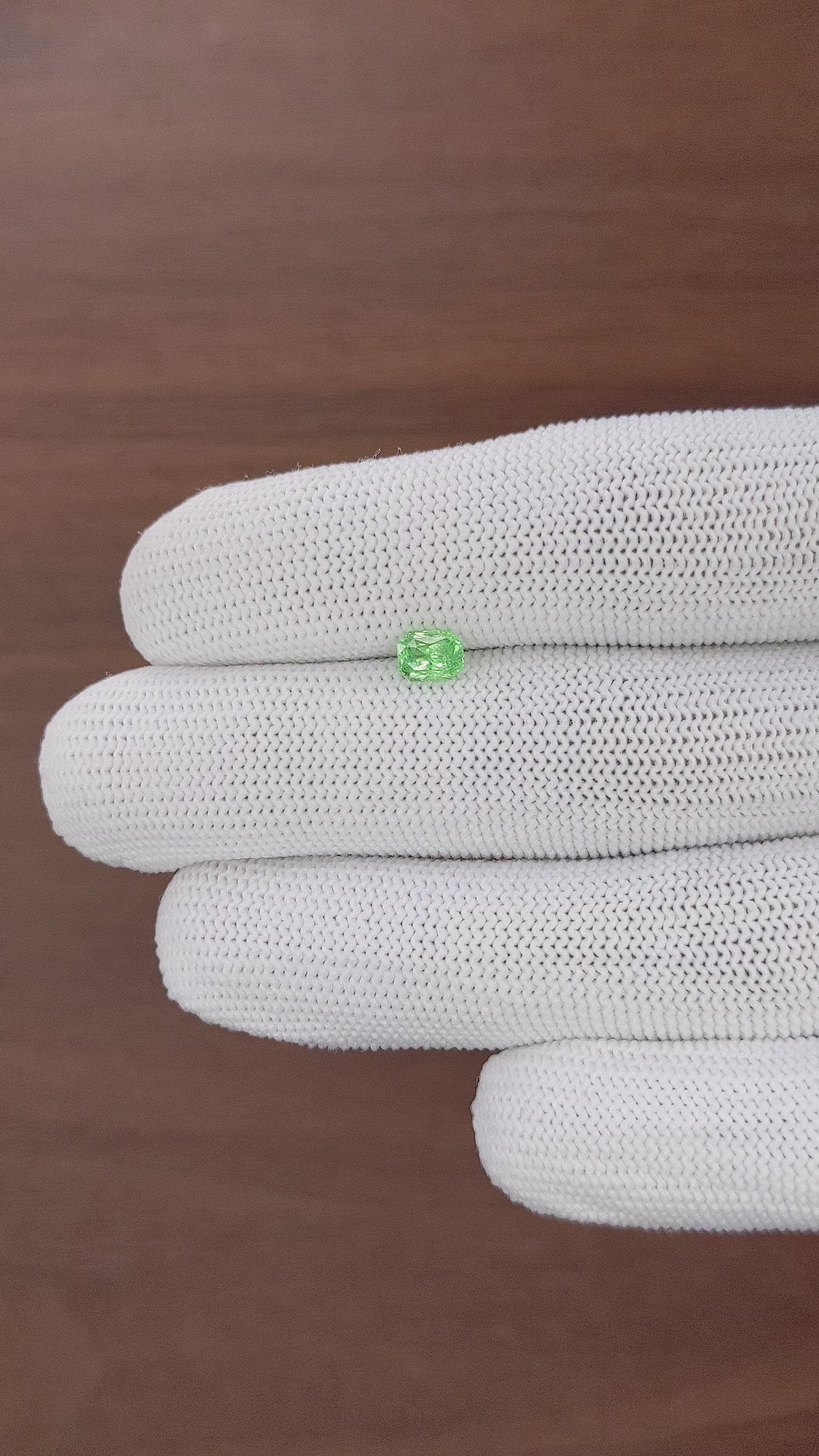 0.61 Ct. Tsavorite Garnet from Tanzania Size Video