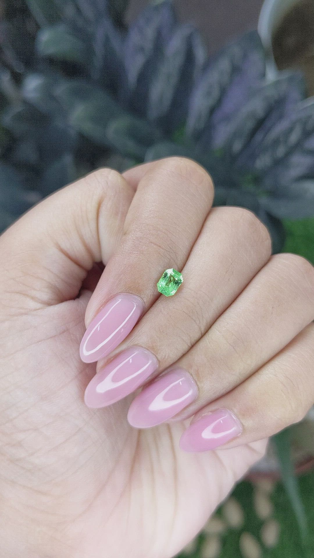 0.61 Ct. Tsavorite Garnet from Tanzania Size Video