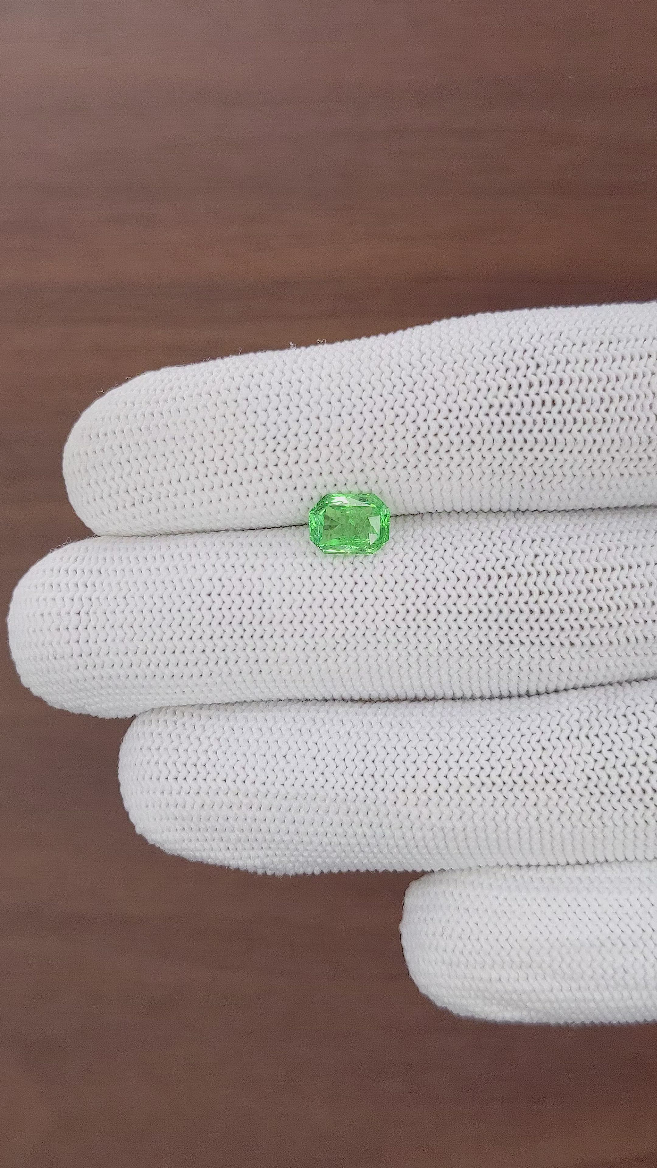 1.27 Ct. Tsavorite Garnet from Tanzania Size Video