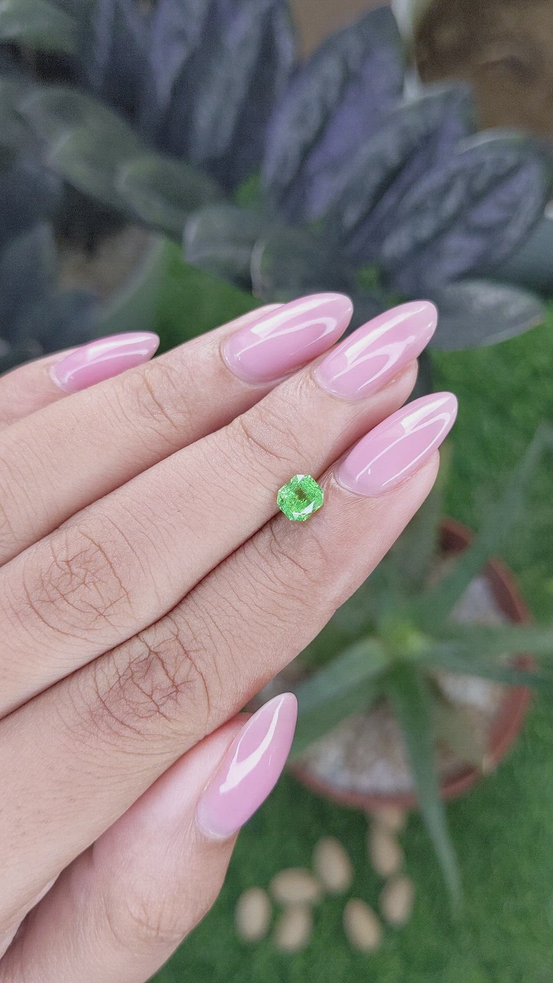 0.62 Ct. Tsavorite Garnet from Tanzania Size Video