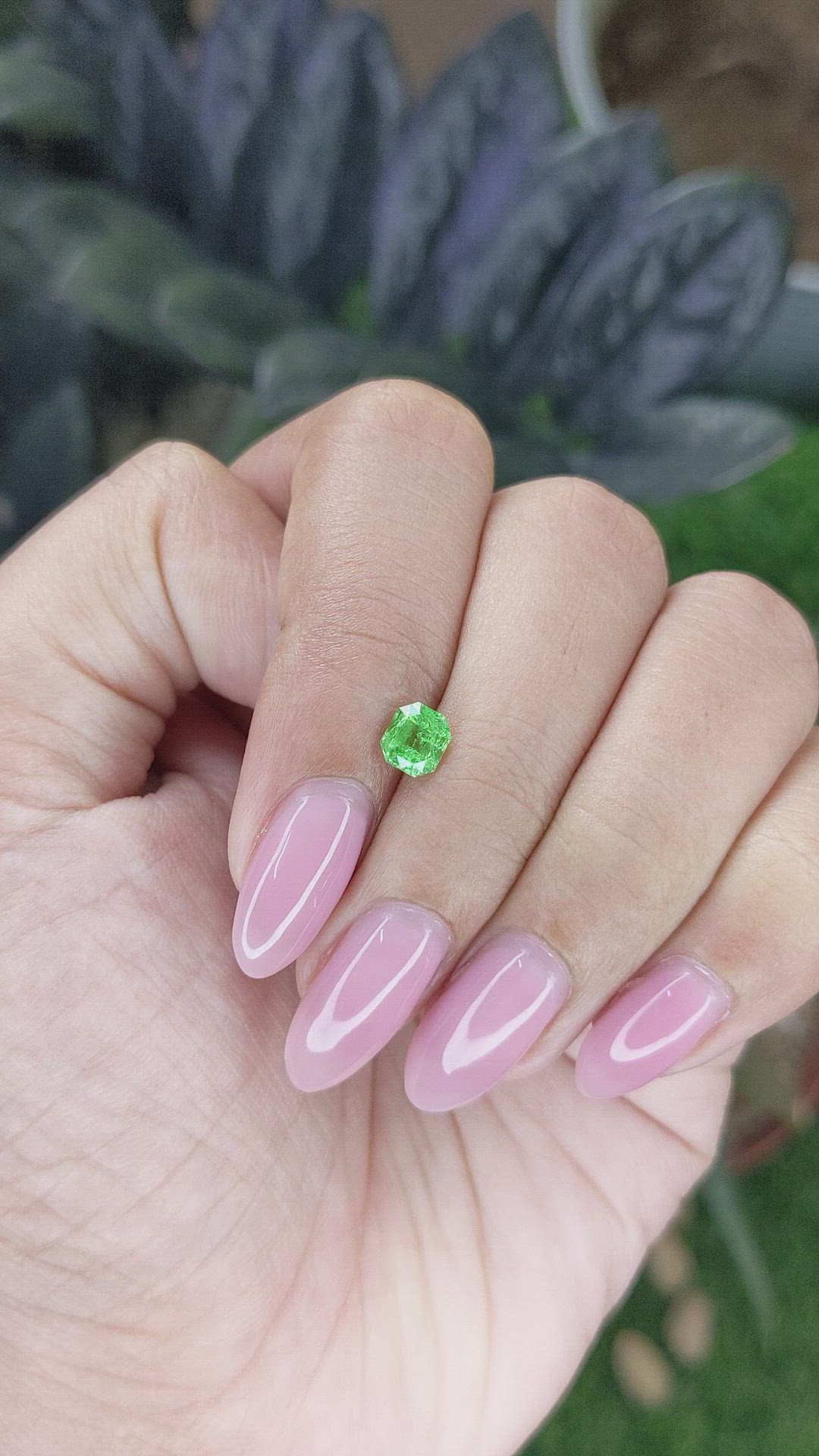 0.62 Ct. Tsavorite Garnet from Tanzania Size Video