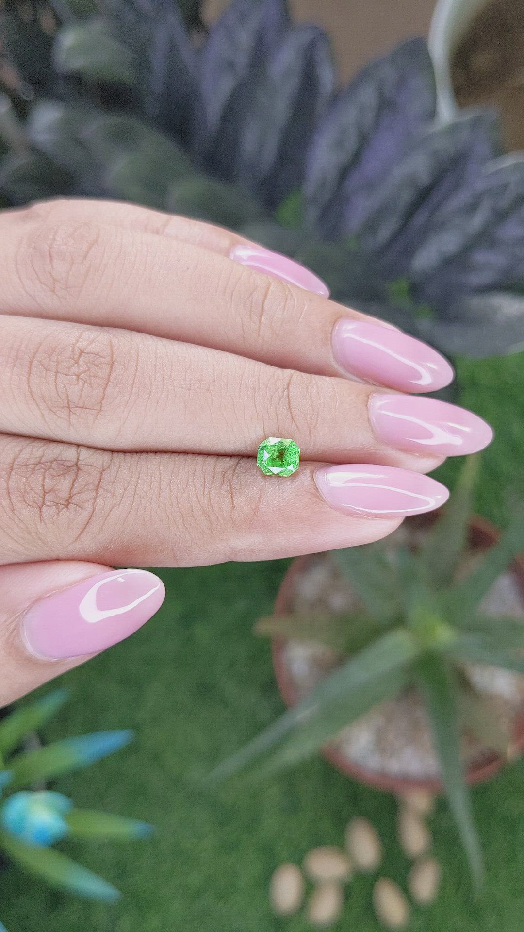 0.62 Ct. Tsavorite Garnet from Tanzania Size Video