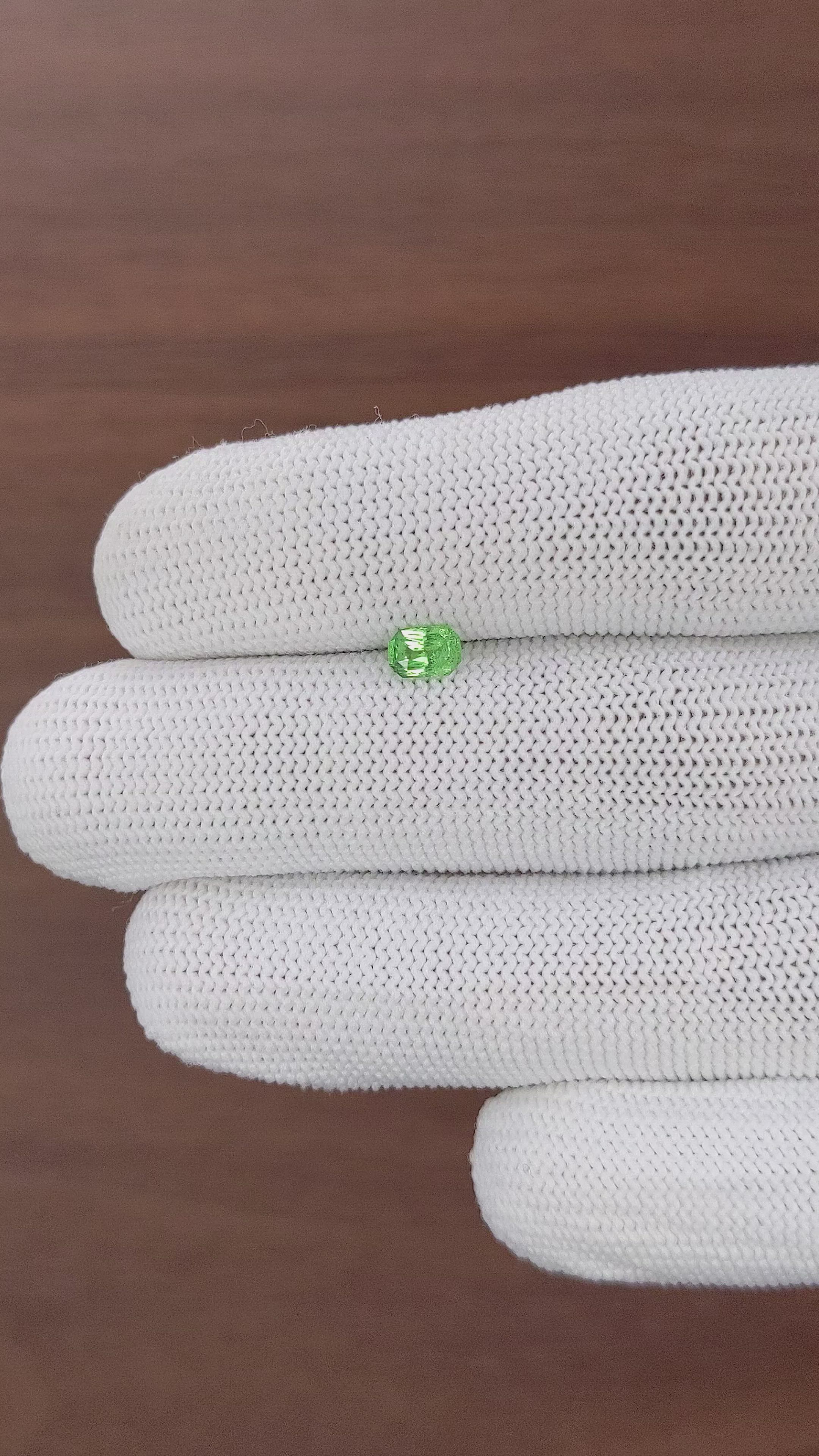 0.46 Ct. Tsavorite Garnet from Tanzania Size Video