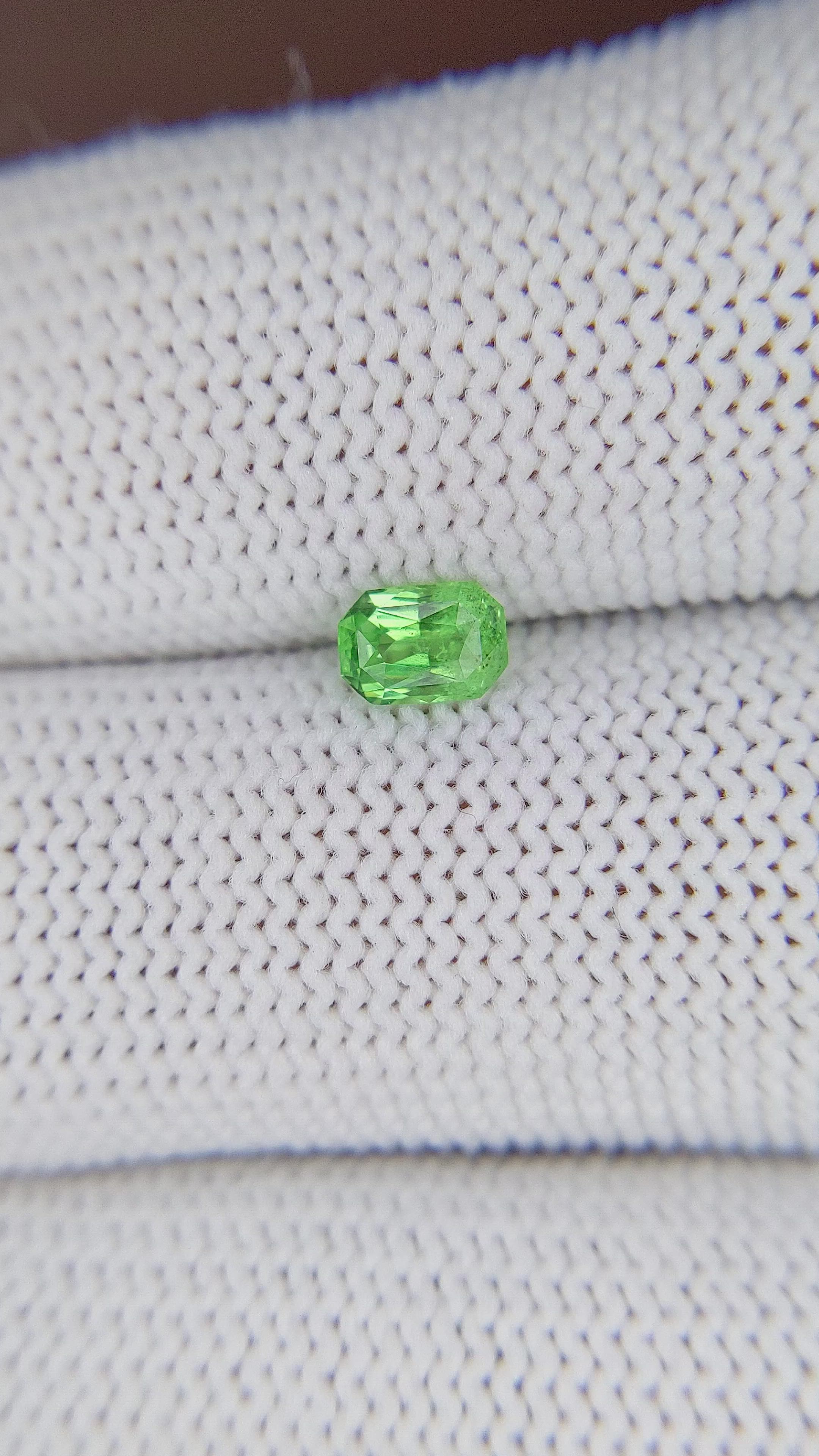 0.46 Ct. Tsavorite Garnet from Tanzania Size Video