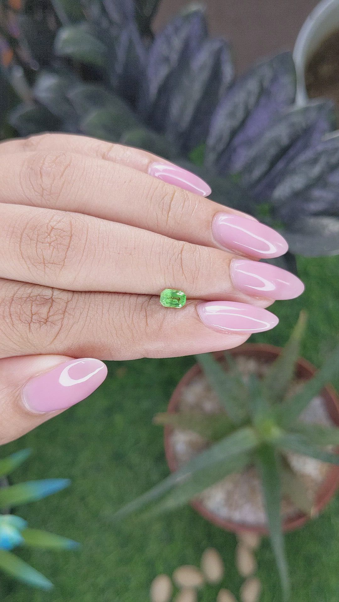 0.46 Ct. Tsavorite Garnet from Tanzania Size Video