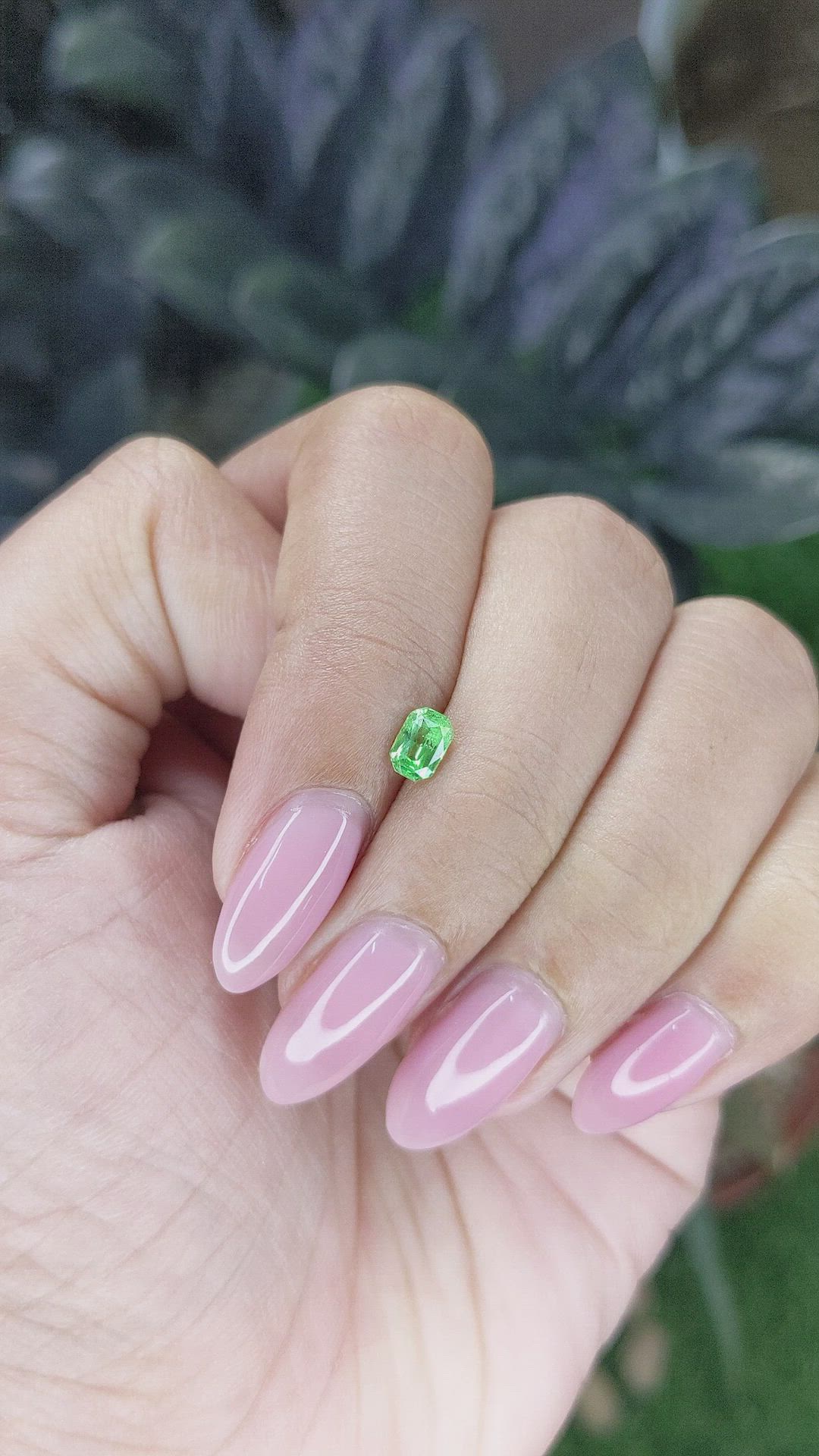 0.46 Ct. Tsavorite Garnet from Tanzania Size Video