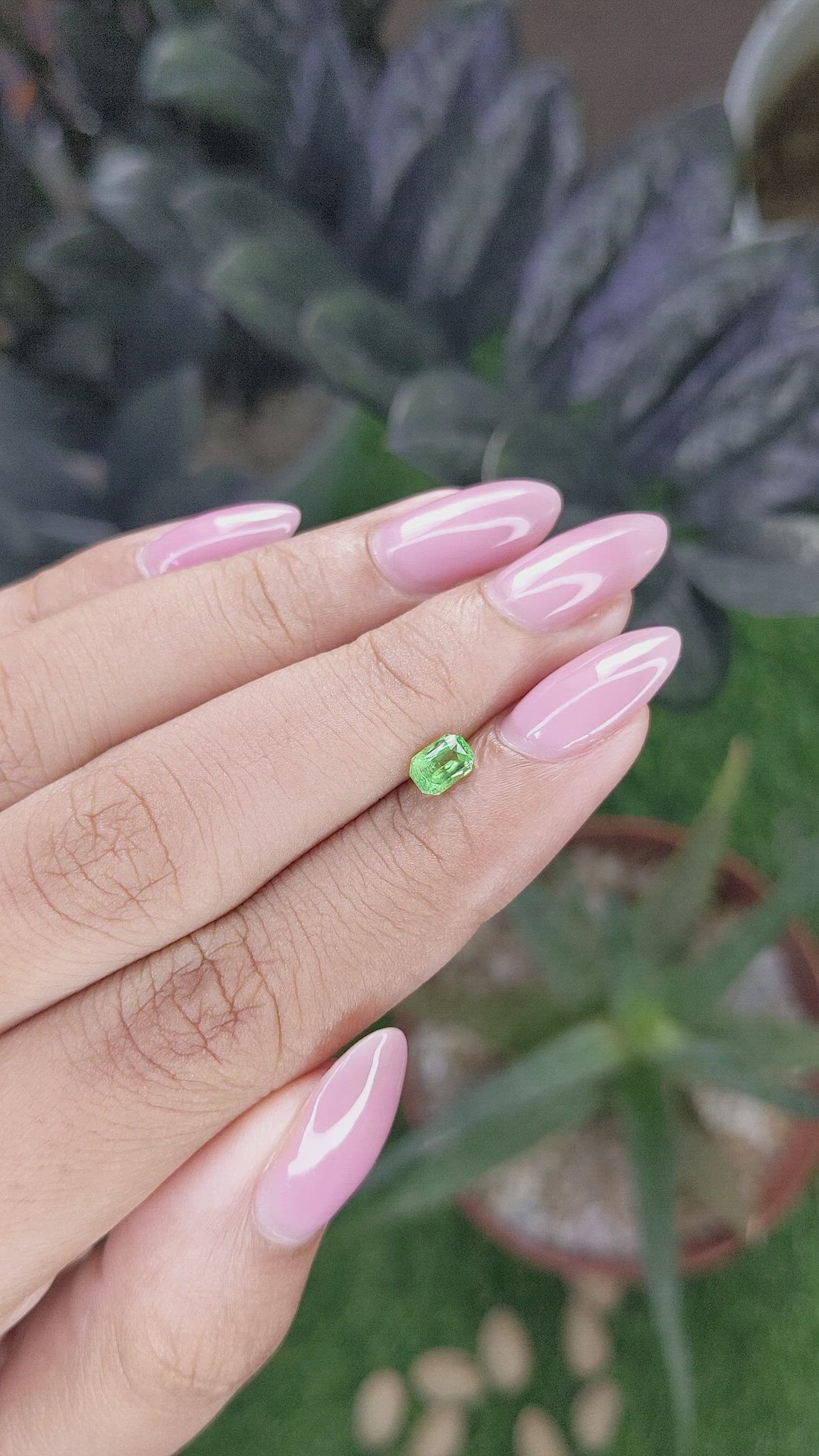0.46 Ct. Tsavorite Garnet from Tanzania Size Video