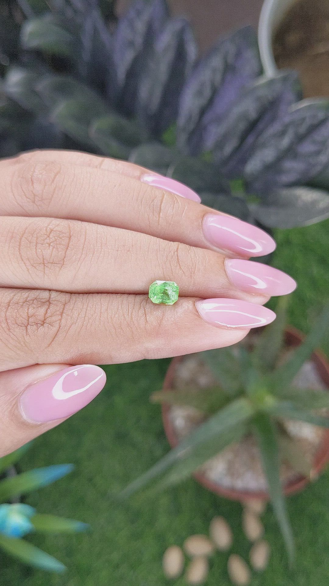 0.96 Ct. Tsavorite Garnet from Tanzania Size Video