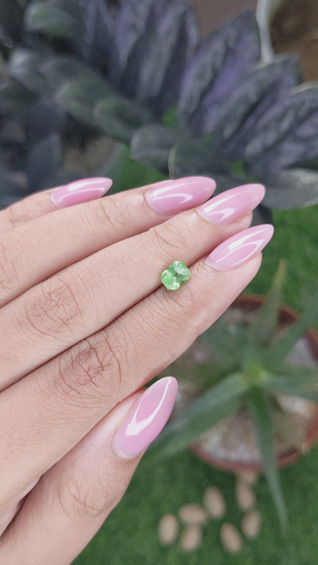 0.96 Ct. Tsavorite Garnet from Tanzania Size Video