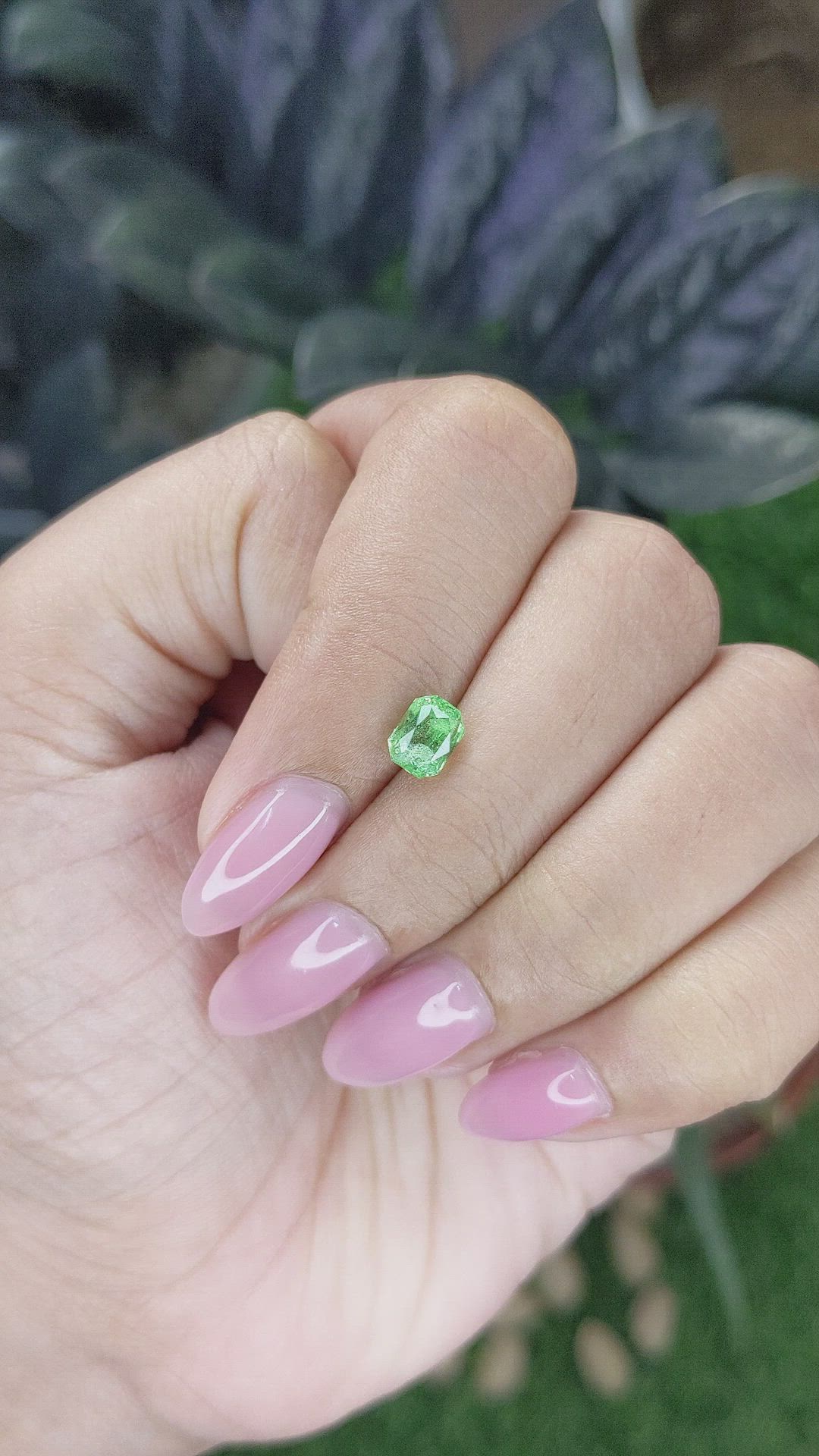 0.96 Ct. Tsavorite Garnet from Tanzania Size Video