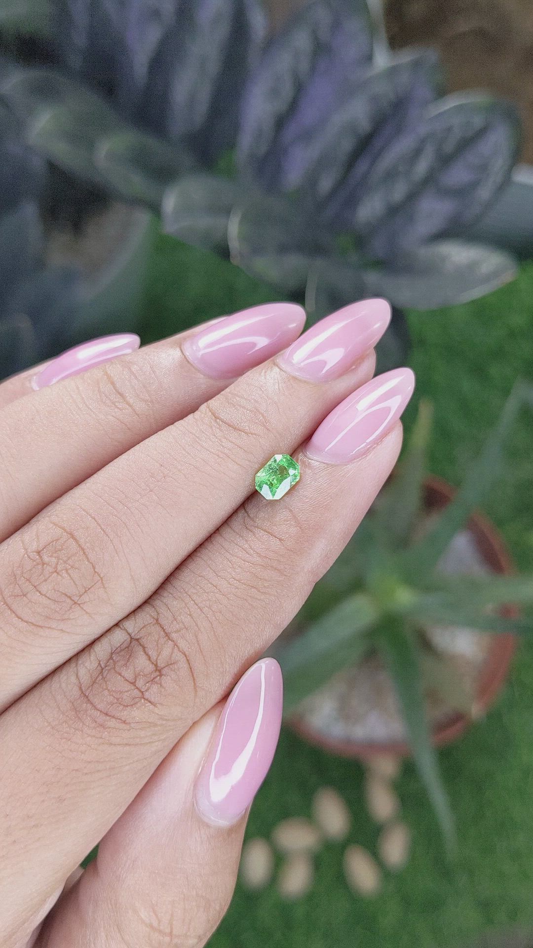 0.53 Ct. Tsavorite Garnet from Tanzania Size Video